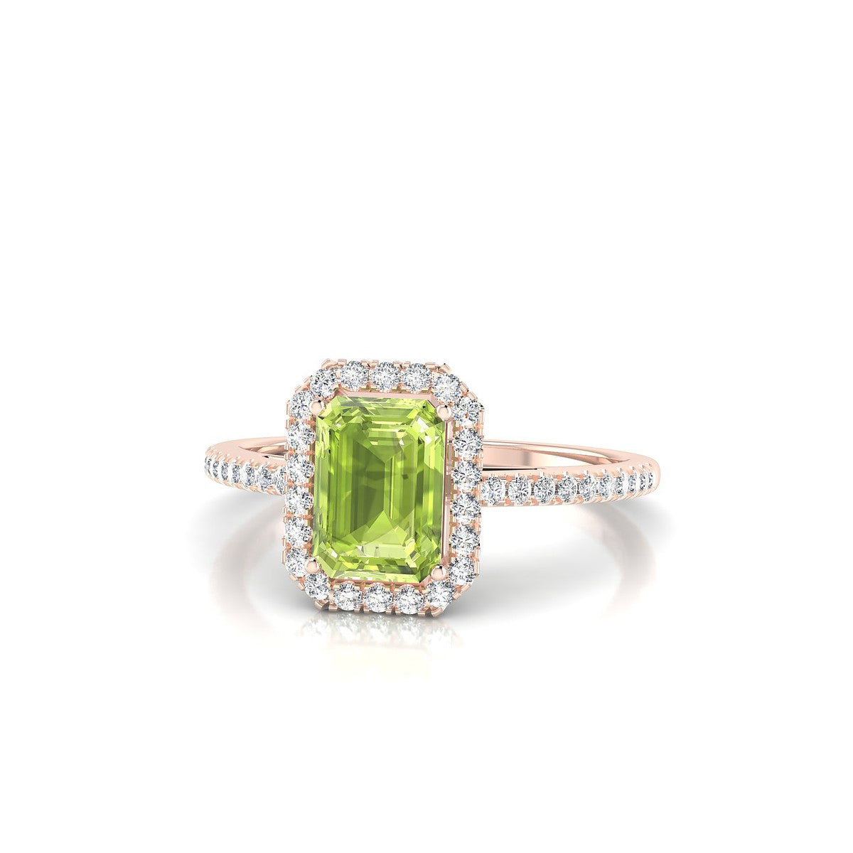 Sunrise | 18k Rose Gold 7 x 5 mm Emerald Peridot Ring