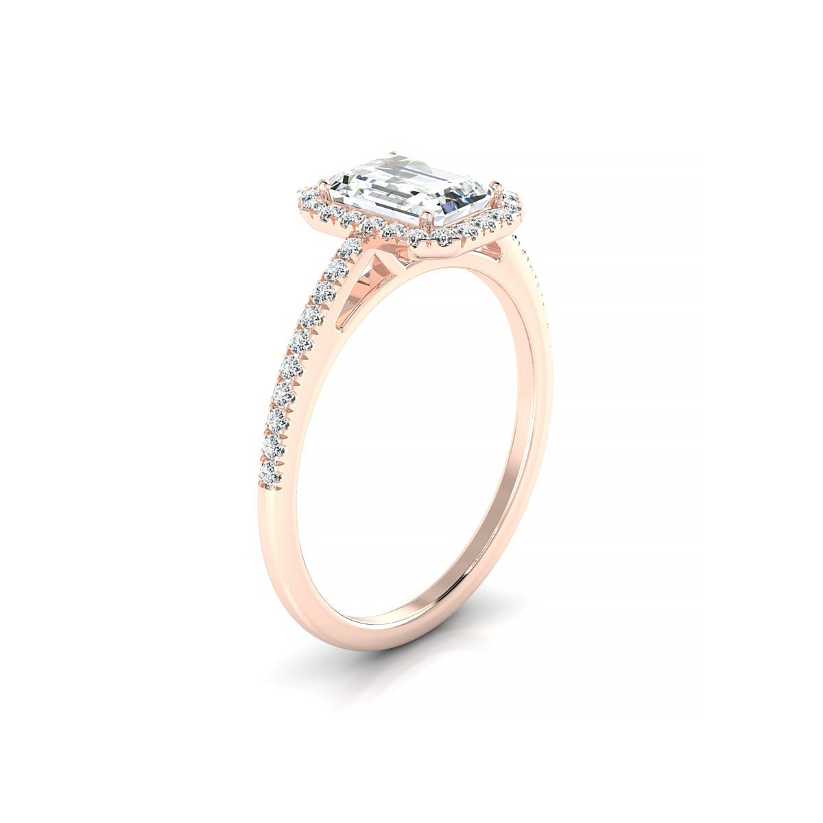Sunrise | 18k Rose Gold 7 x 5 mm Emerald Diamond Ring