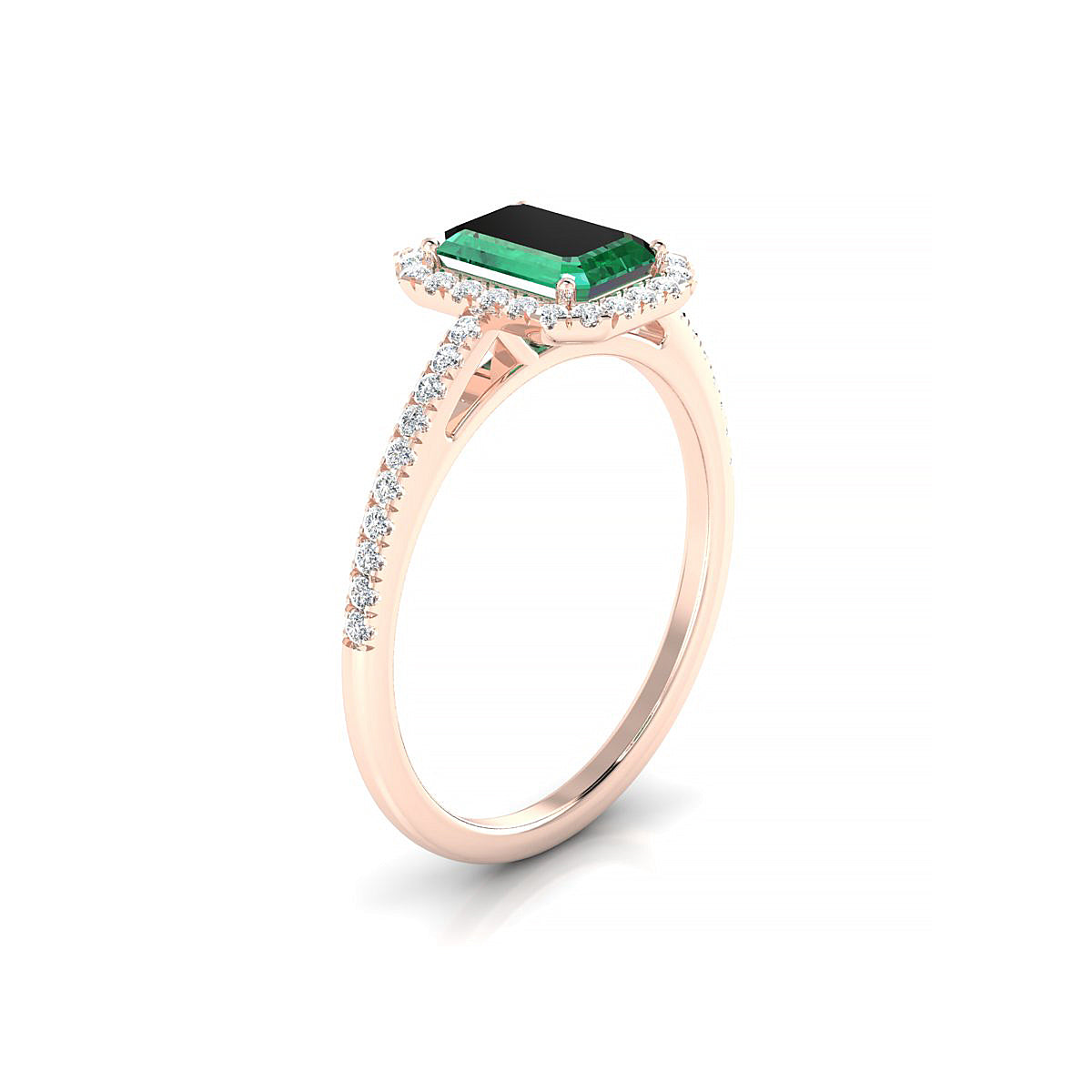 Sunrise | 18k Rose Gold 7 x 5 mm Emerald Emerald Ring