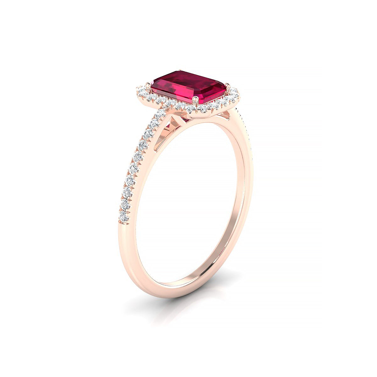 Sunrise | 18k Rose Gold 7 x 5 mm Emerald Ruby Ring