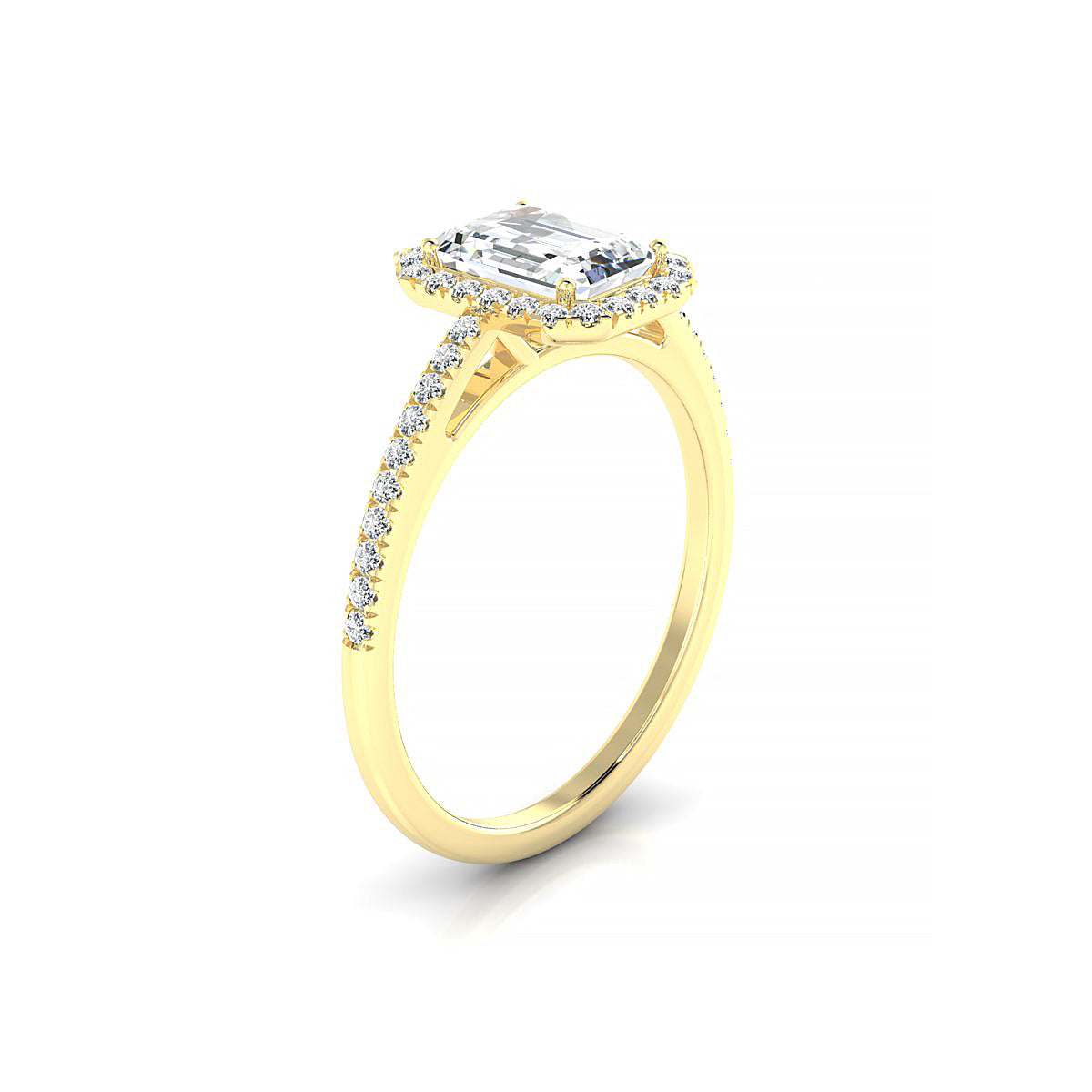 Sunrise | 18k Yellow Gold 7 x 5 mm Emerald Diamond Ring