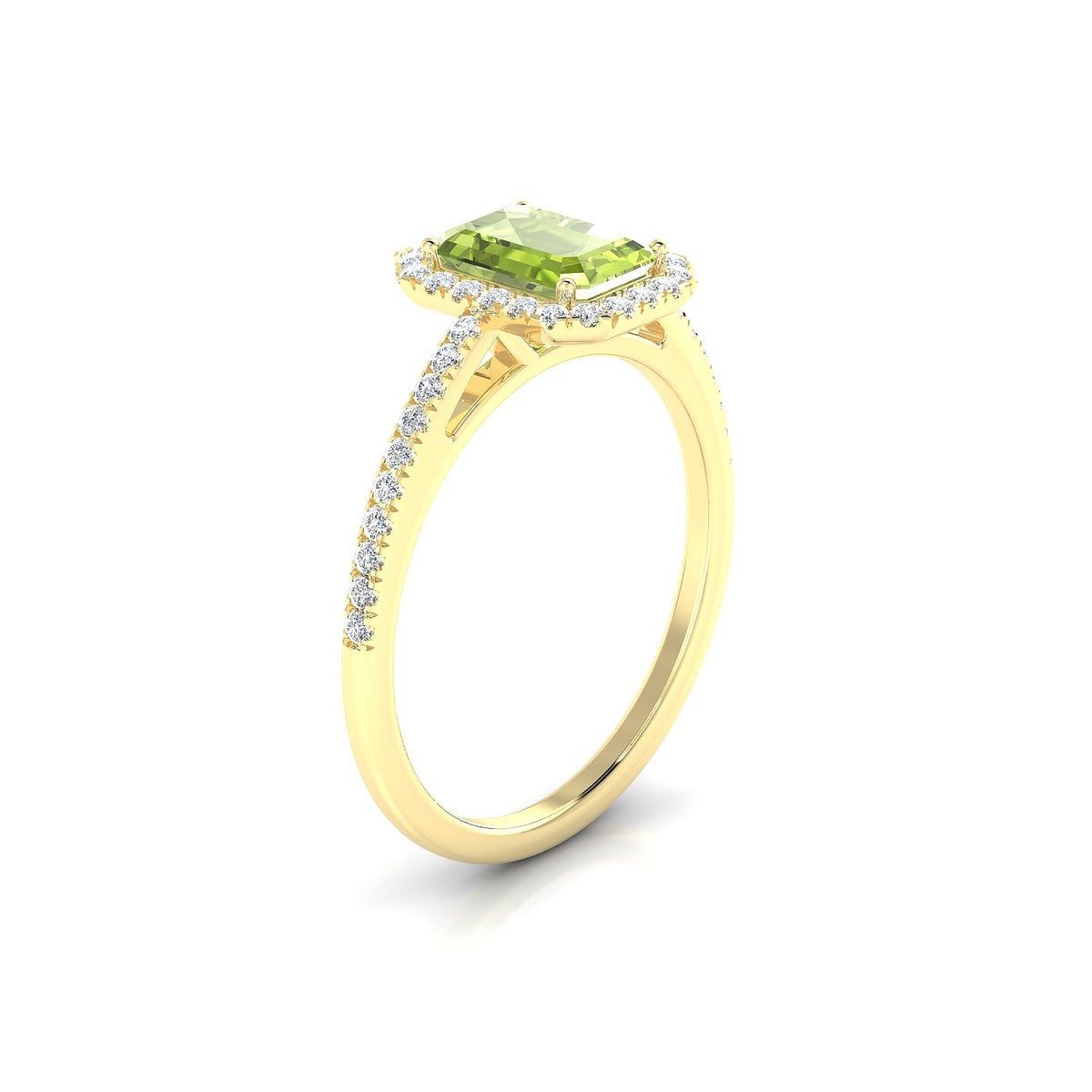 Sunrise | 18k Yellow Gold 7 x 5 mm Emerald Peridot Ring