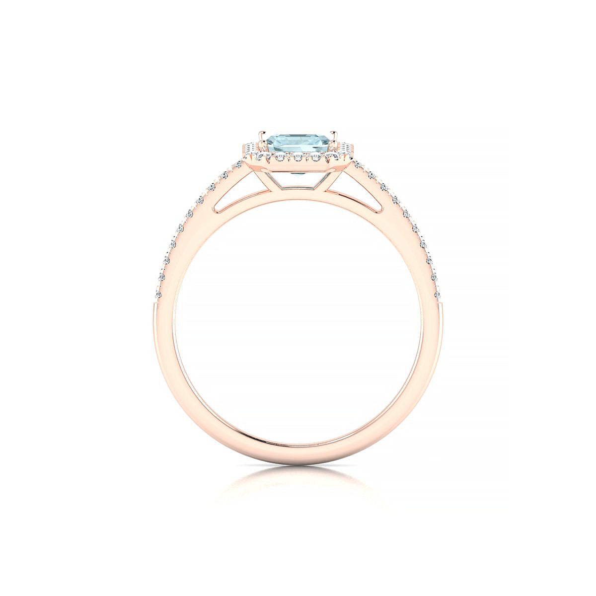 Sunrise | 18k Rose Gold 7 x 5 mm Emerald Aquamarine Ring