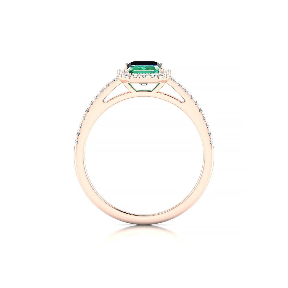 Sunrise | 18k Rose Gold 7 x 5 mm Emerald Emerald Ring