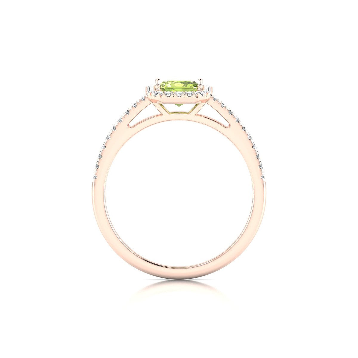 Sunrise | 18k Rose Gold 7 x 5 mm Emerald Peridot Ring