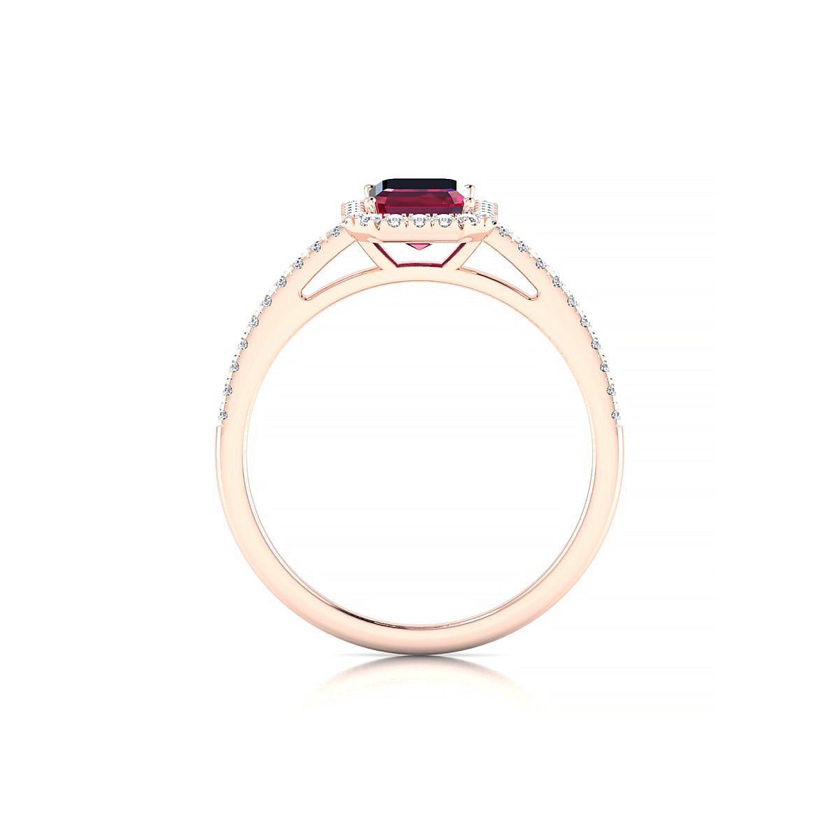 Sunrise | 18k Rose Gold 7 x 5 mm Emerald Ruby Ring