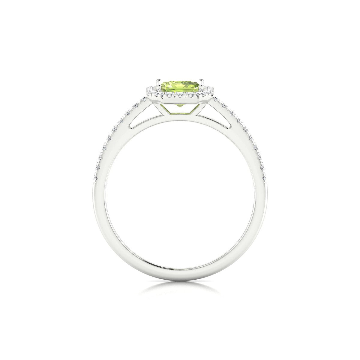 Sunrise | 18k White Gold 7 x 5 mm Emerald Peridot Ring