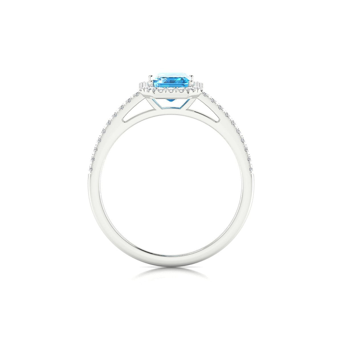 Sunrise | 18k White Gold 7 x 5 mm Emerald Topaz Ring