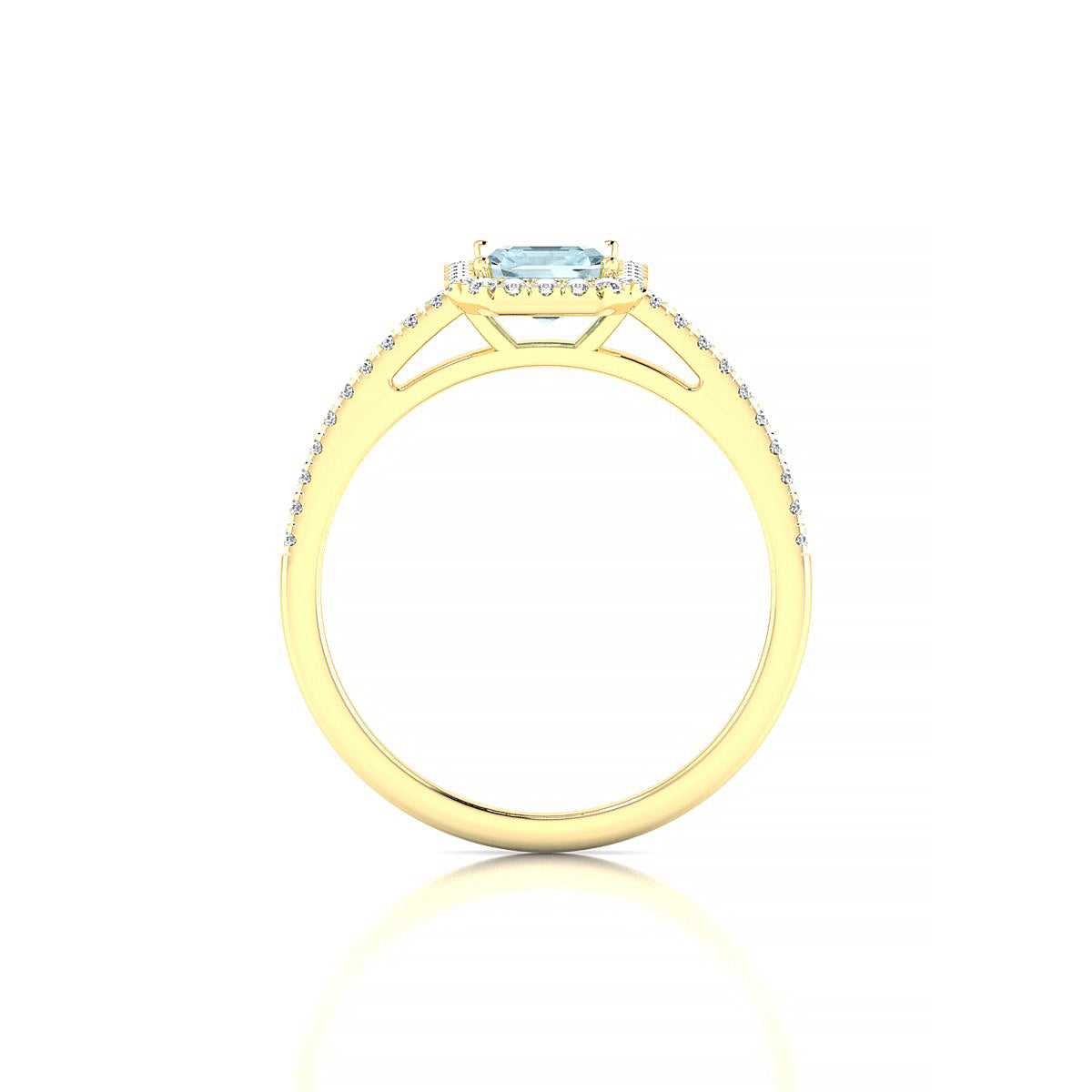 Sunrise | 18k Yellow Gold 7 x 5 mm Emerald Aquamarine Ring
