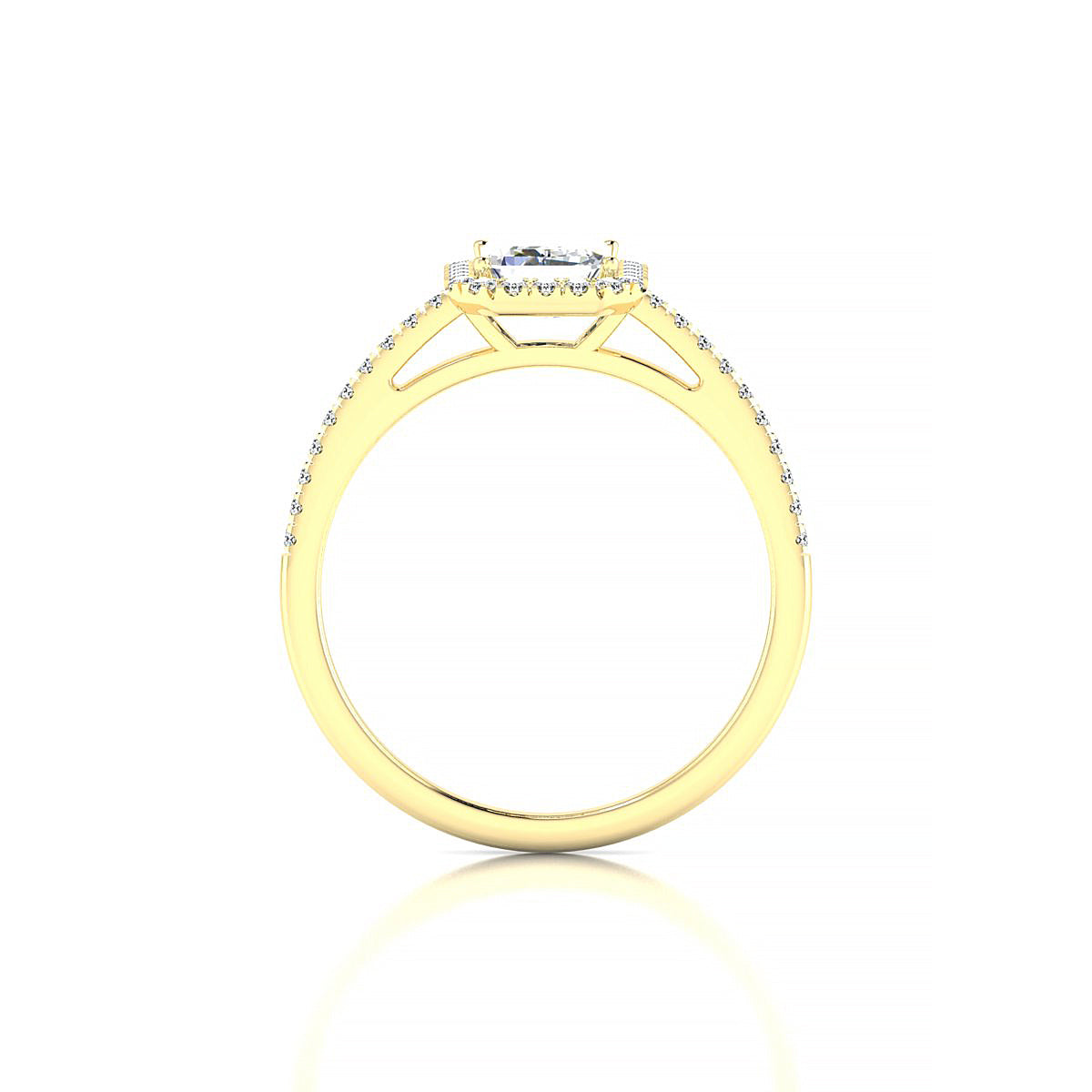Sunrise | 18k Yellow Gold 7 x 5 mm Emerald Diamond Ring