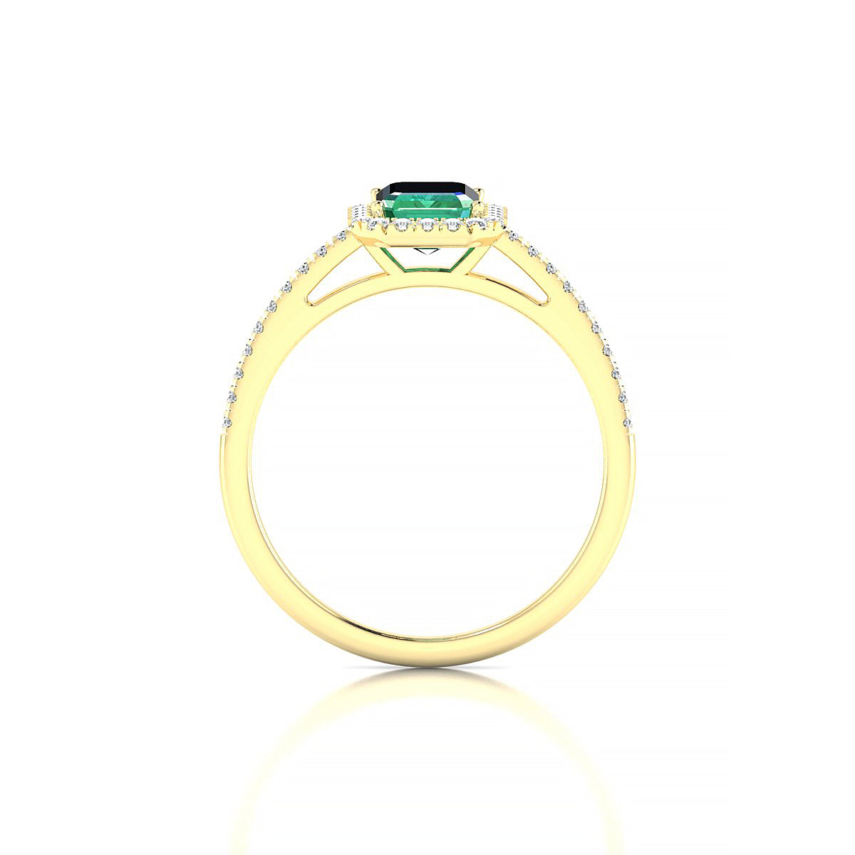 Sunrise | 18k Yellow Gold 7 x 5 mm Emerald Emerald Ring