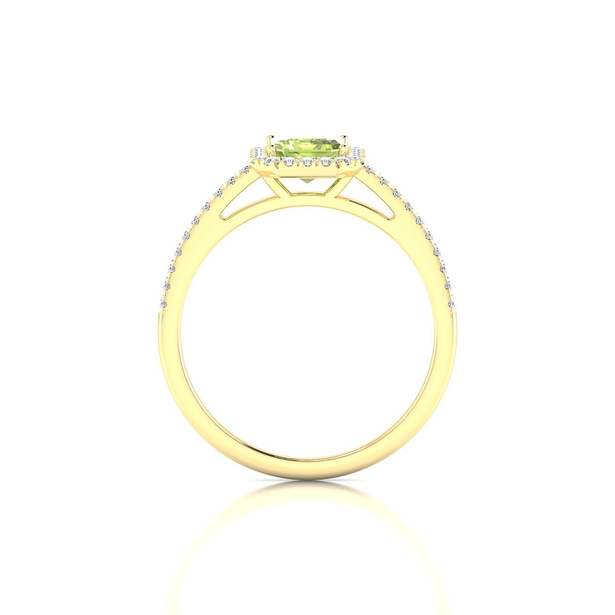 Sunrise | 18k Yellow Gold 7 x 5 mm Emerald Peridot Ring