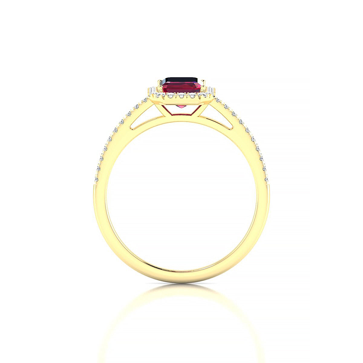 Sunrise | 18k Yellow Gold 7 x 5 mm Emerald Ruby Ring