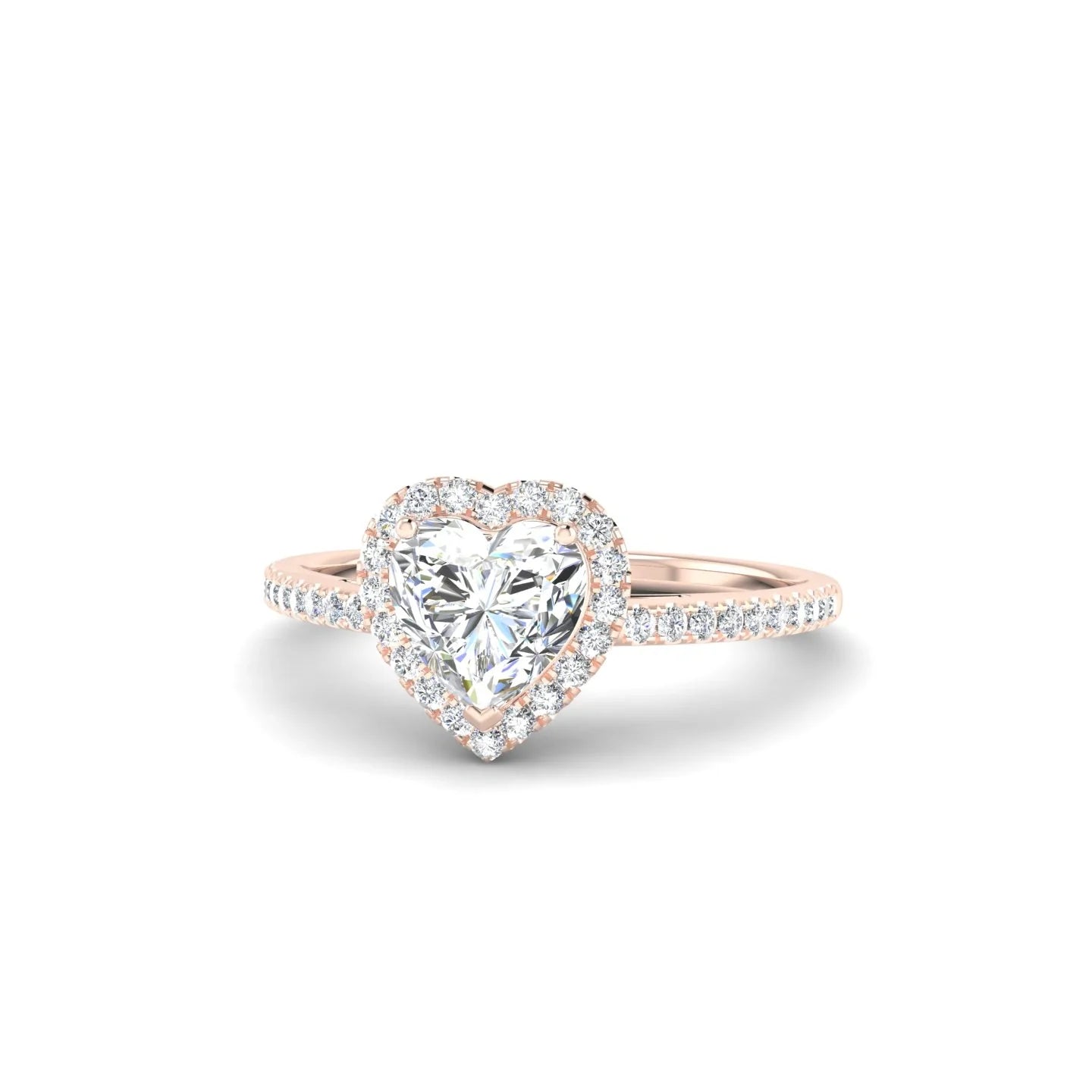 Sunrise | 18k Rose Gold 5.5 mm Heart Diamond Ring
