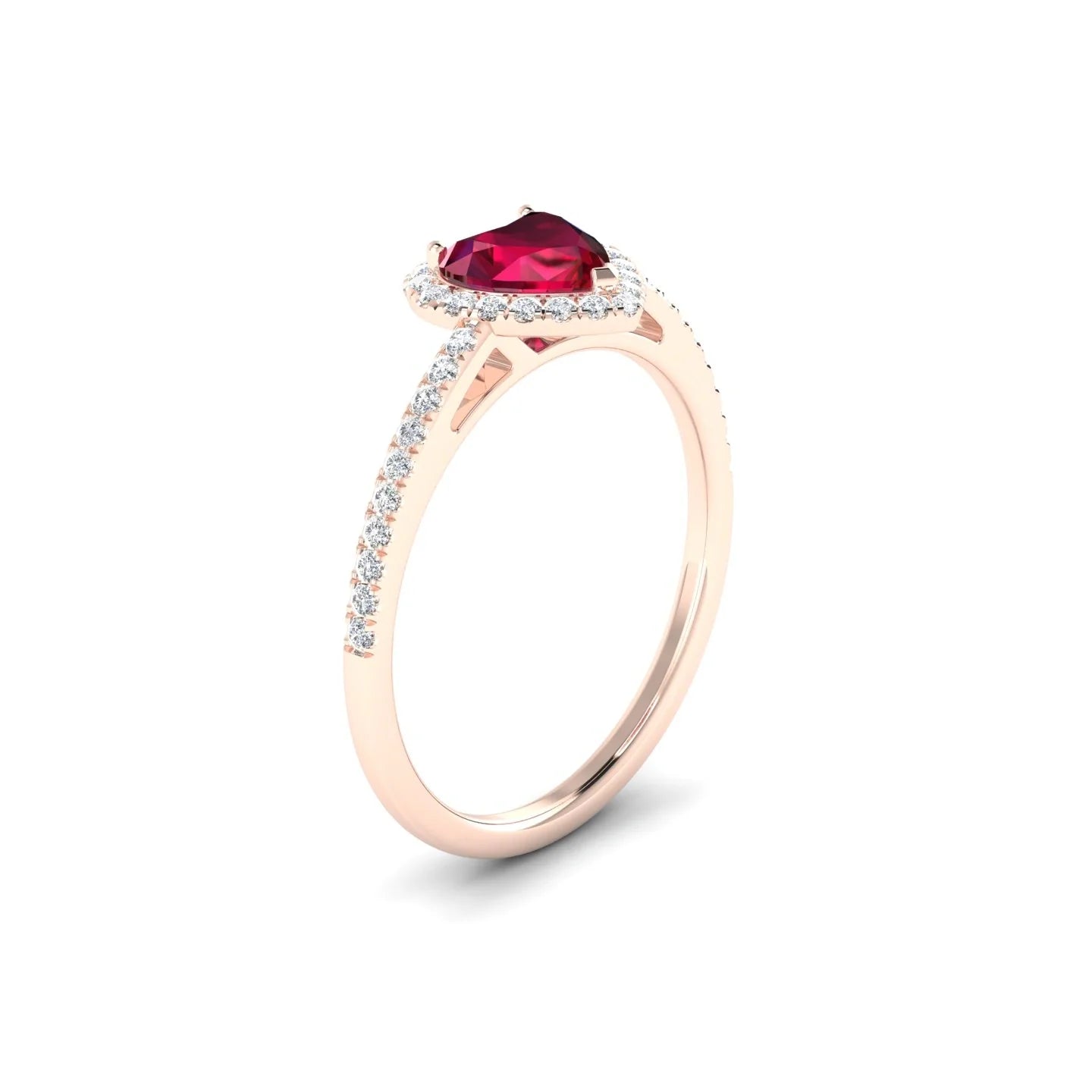 Sunrise | 18k Rose Gold 5.5 mm Heart Ruby Ring