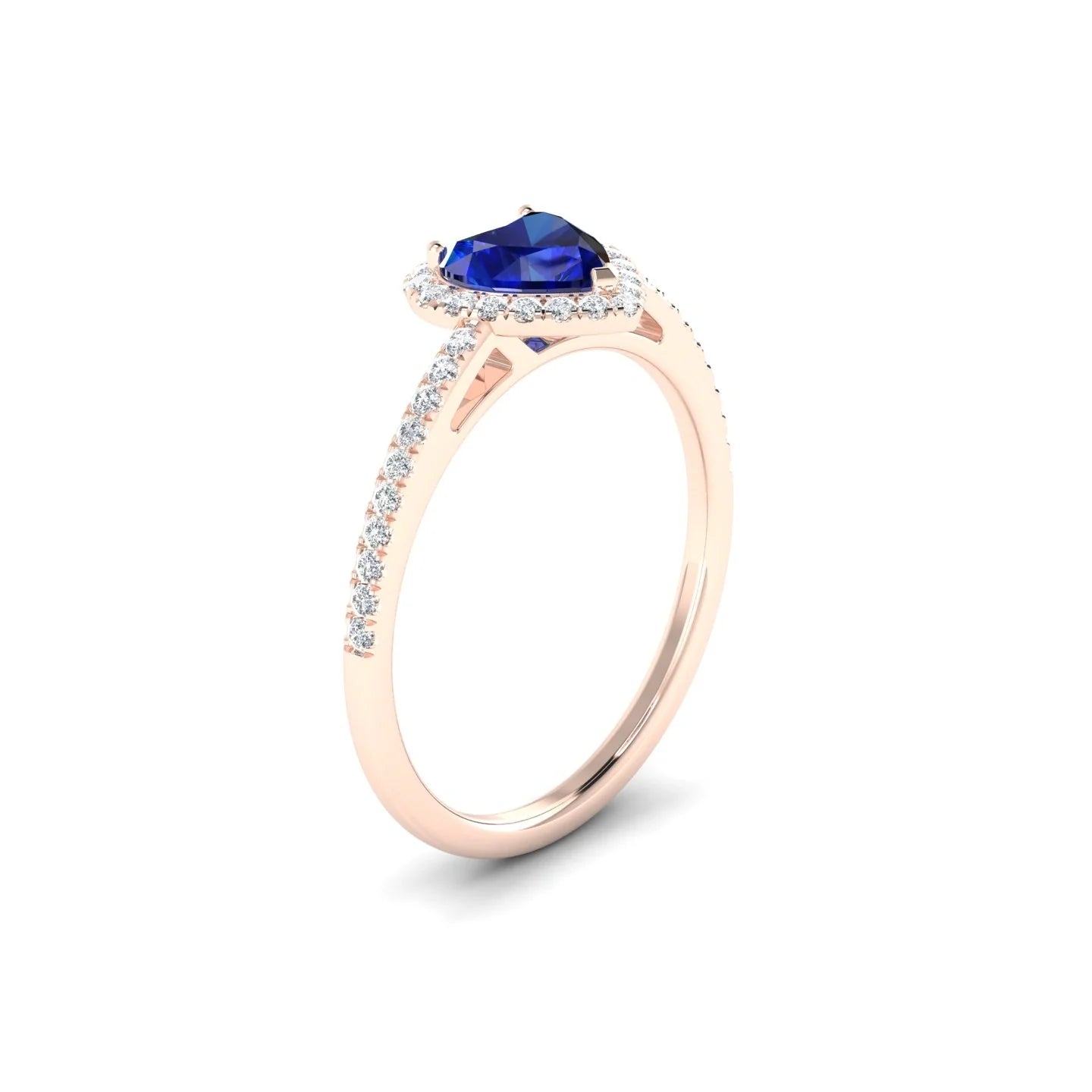 Sunrise | 18k Rose Gold 5.5 mm Heart Sapphire Ring