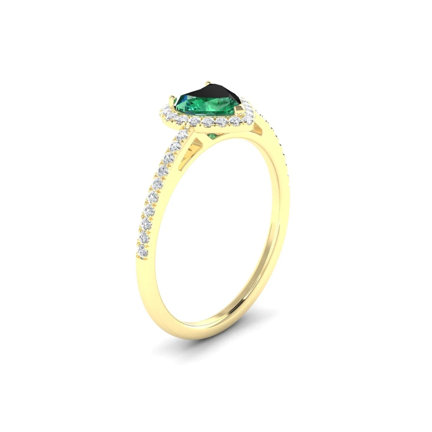 Sunrise | 18k Yellow Gold 5.5 mm Heart Emerald Ring