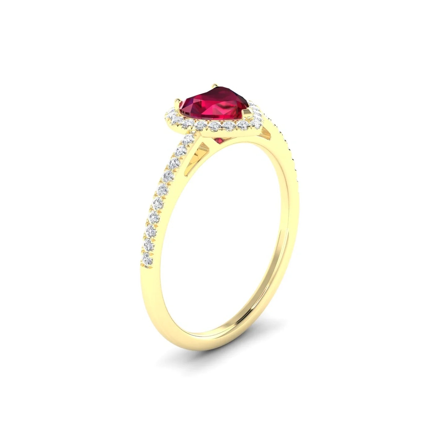Sunrise | 18k Yellow Gold 5.5 mm Heart Ruby Ring