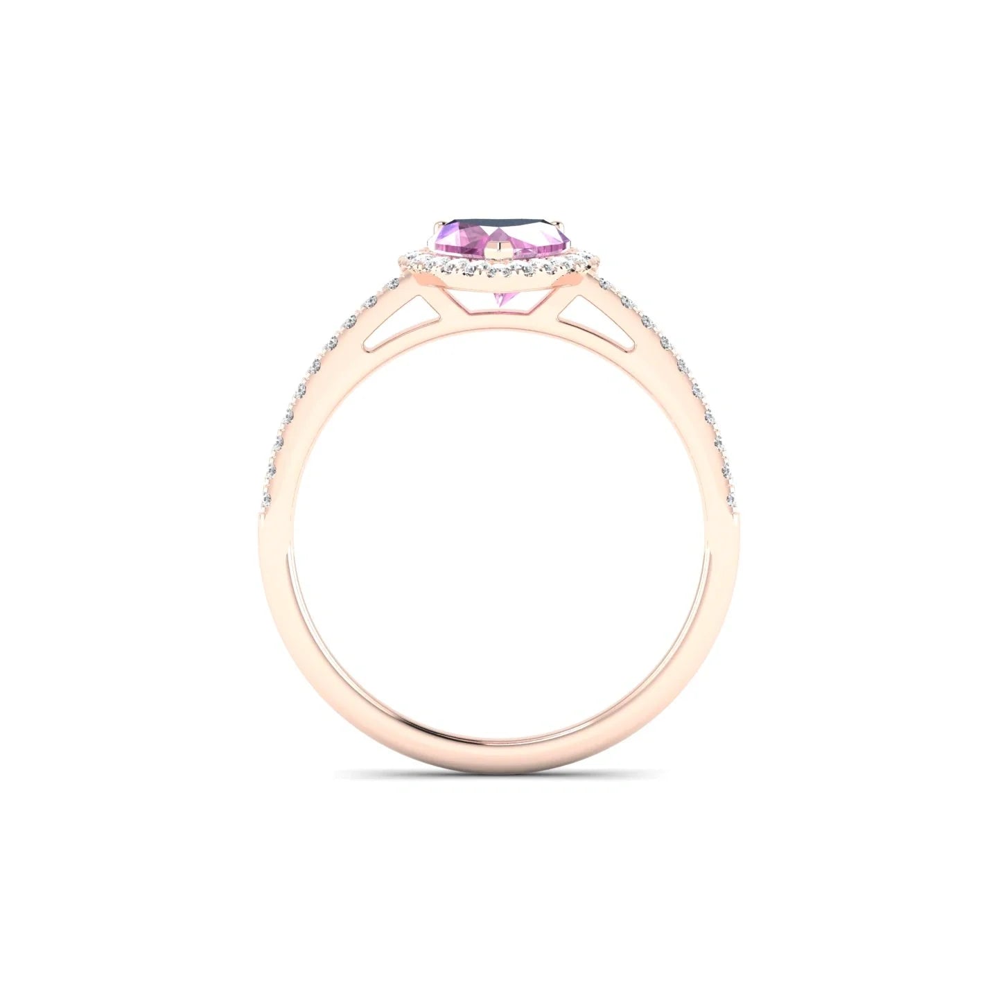 Sunrise | 18k Rose Gold 5.5 mm Heart Pink Sapphire Ring