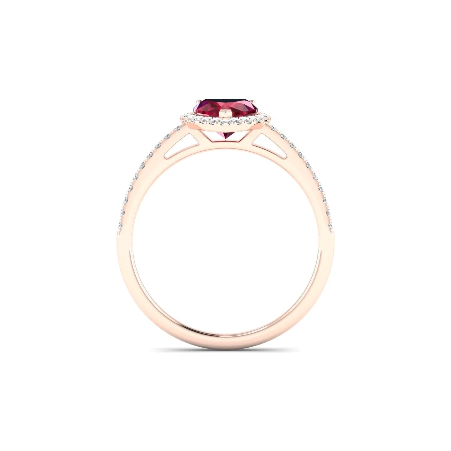 Sunrise | 18k Rose Gold 5.5 mm Heart Ruby Ring