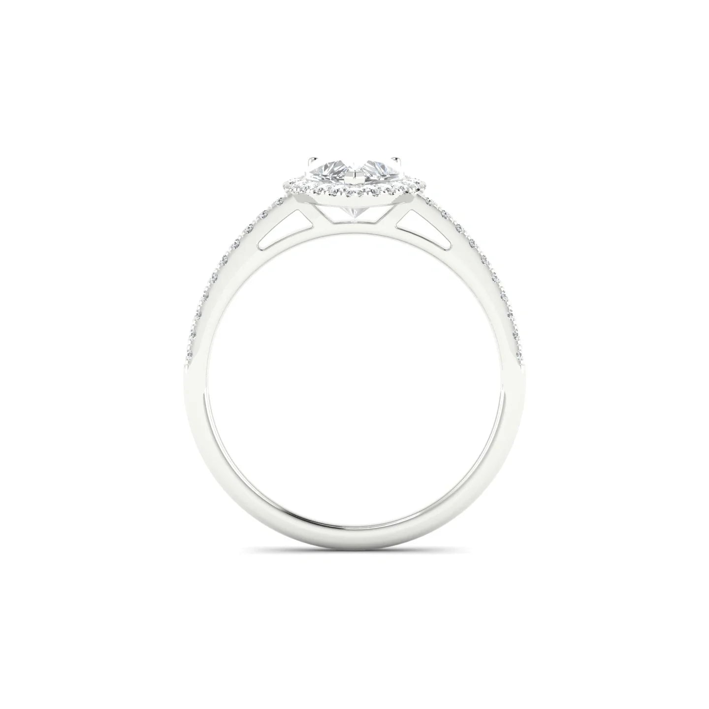 Sunrise | 18k White Gold 5.5 mm Heart Diamond Ring