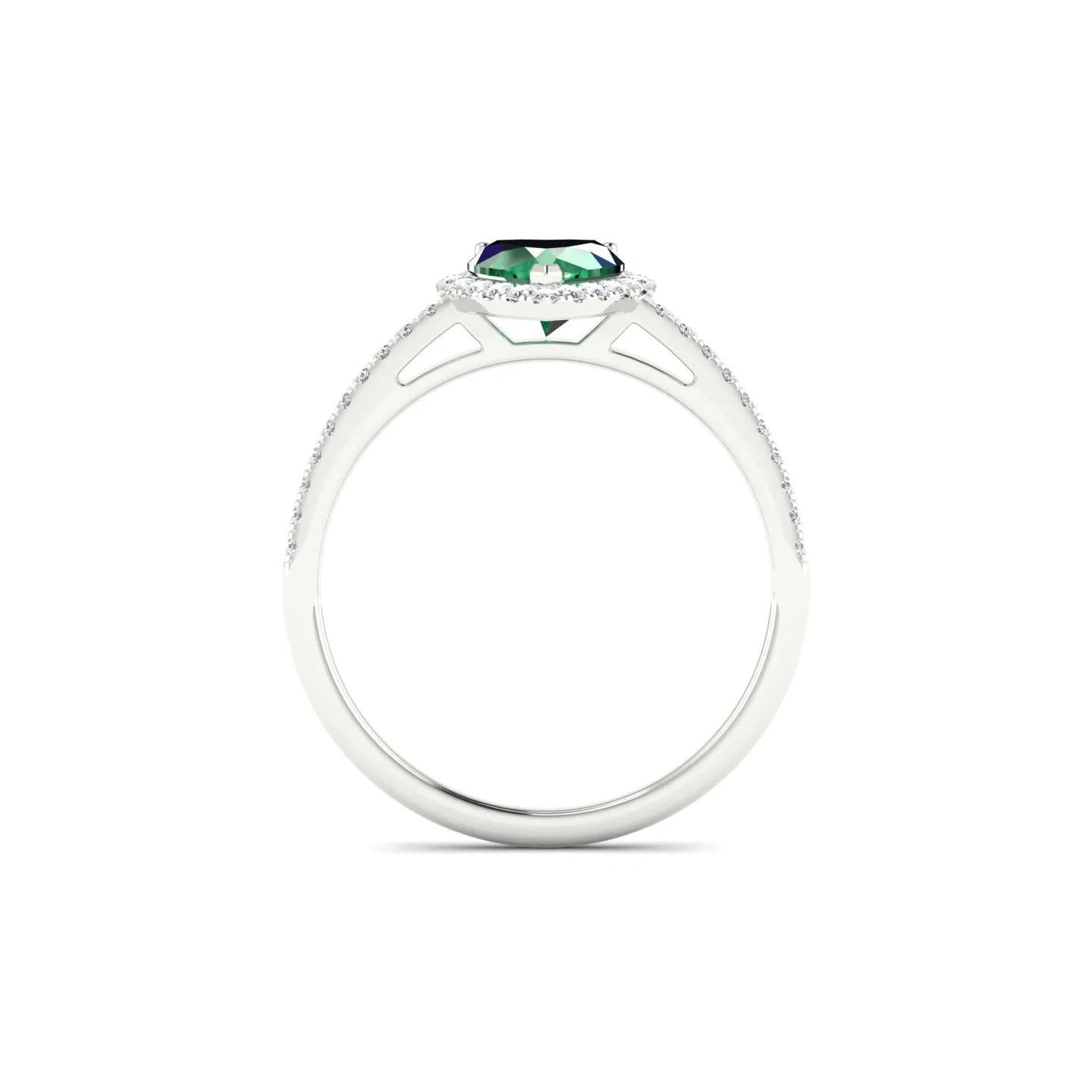 Sunrise | 18k White Gold 5.5 mm Heart Emerald Ring