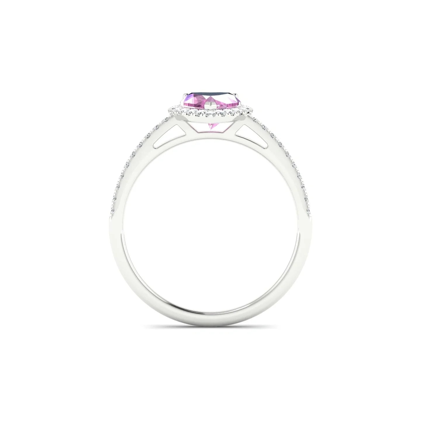 Sunrise | 18k White Gold 5.5 mm Heart Pink Sapphire Ring
