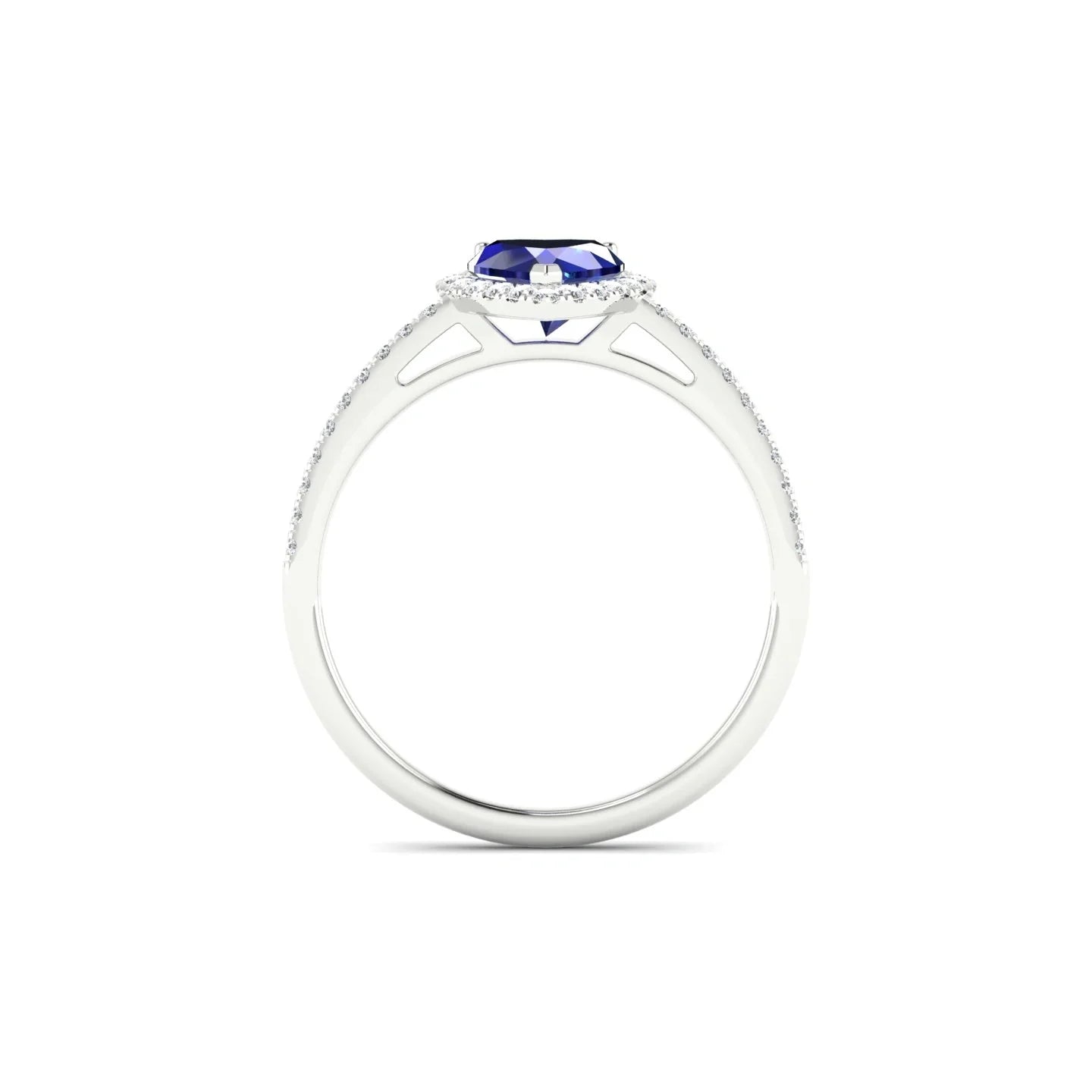 Sunrise | 18k White Gold 5.5 mm Heart Sapphire Ring