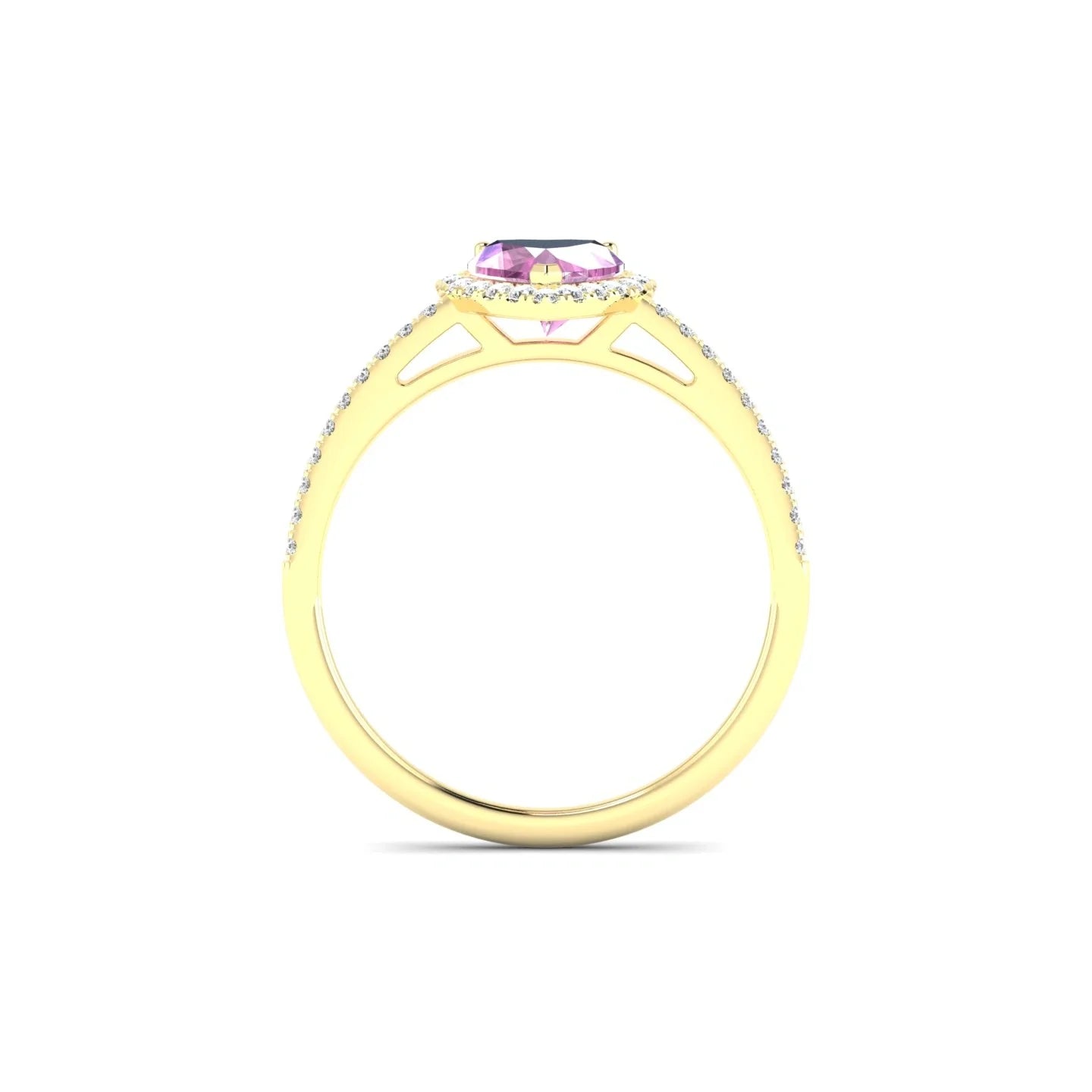 Sunrise | 18k Yellow Gold 5.5 mm Heart Pink Sapphire Ring