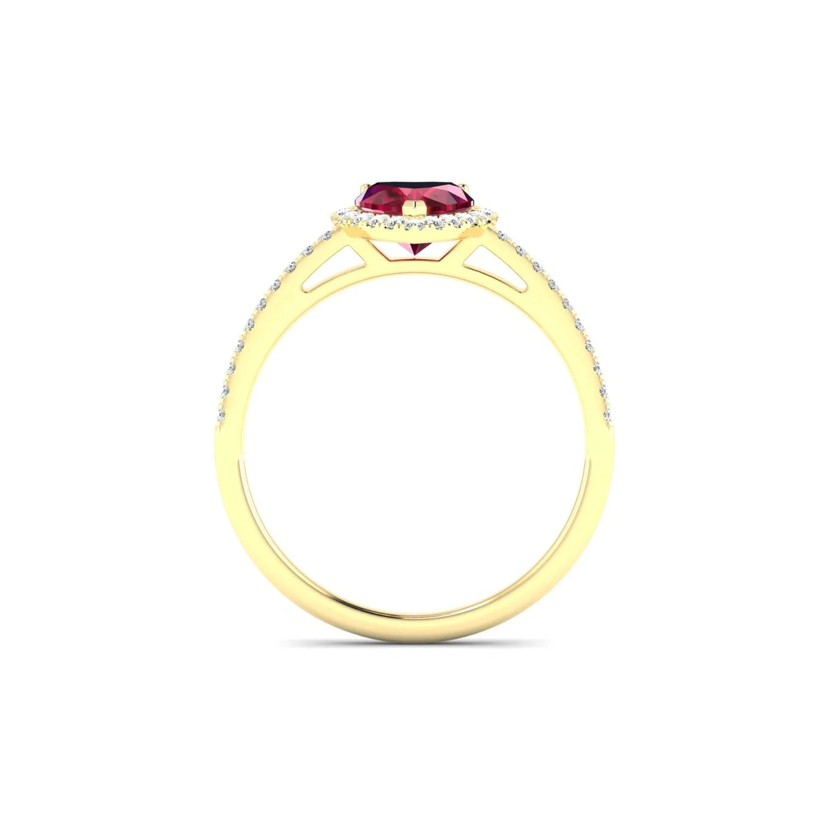 Sunrise | 18k Yellow Gold 5.5 mm Heart Ruby Ring