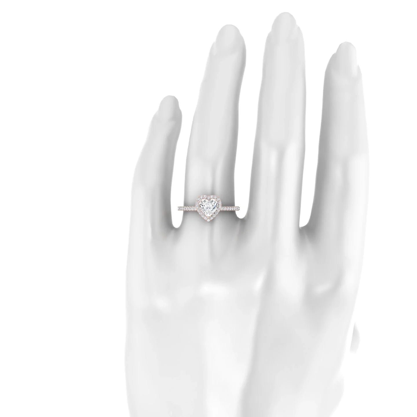 Sunrise | 18k Rose Gold 5.5 mm Heart Diamond Ring