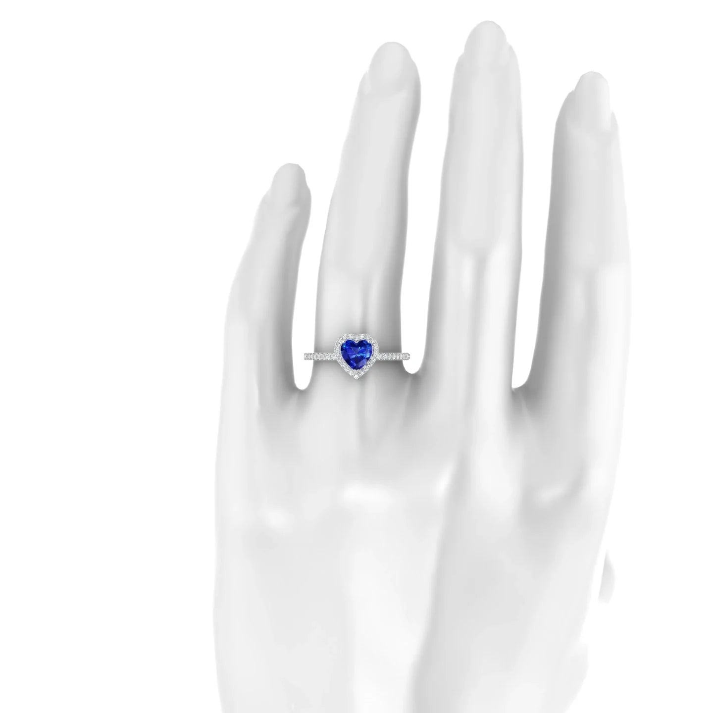 Sunrise | 18k White Gold 5.5 mm Heart Sapphire Ring