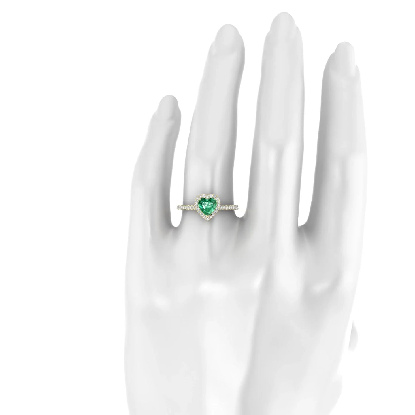 Sunrise | 18k Yellow Gold 5.5 mm Heart Emerald Ring
