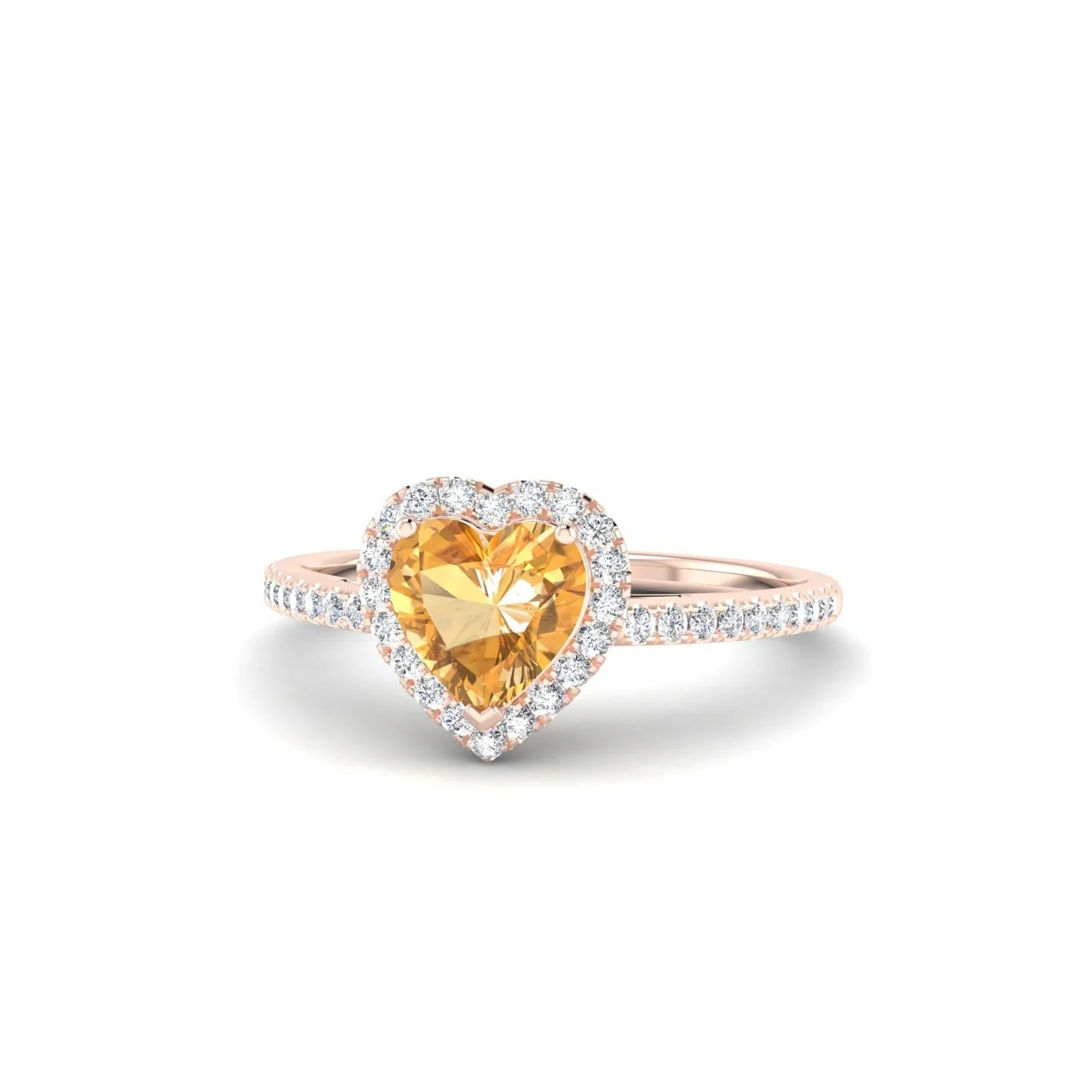 Sunrise | 18k Rose Gold 6 mm Heart Citrine Ring