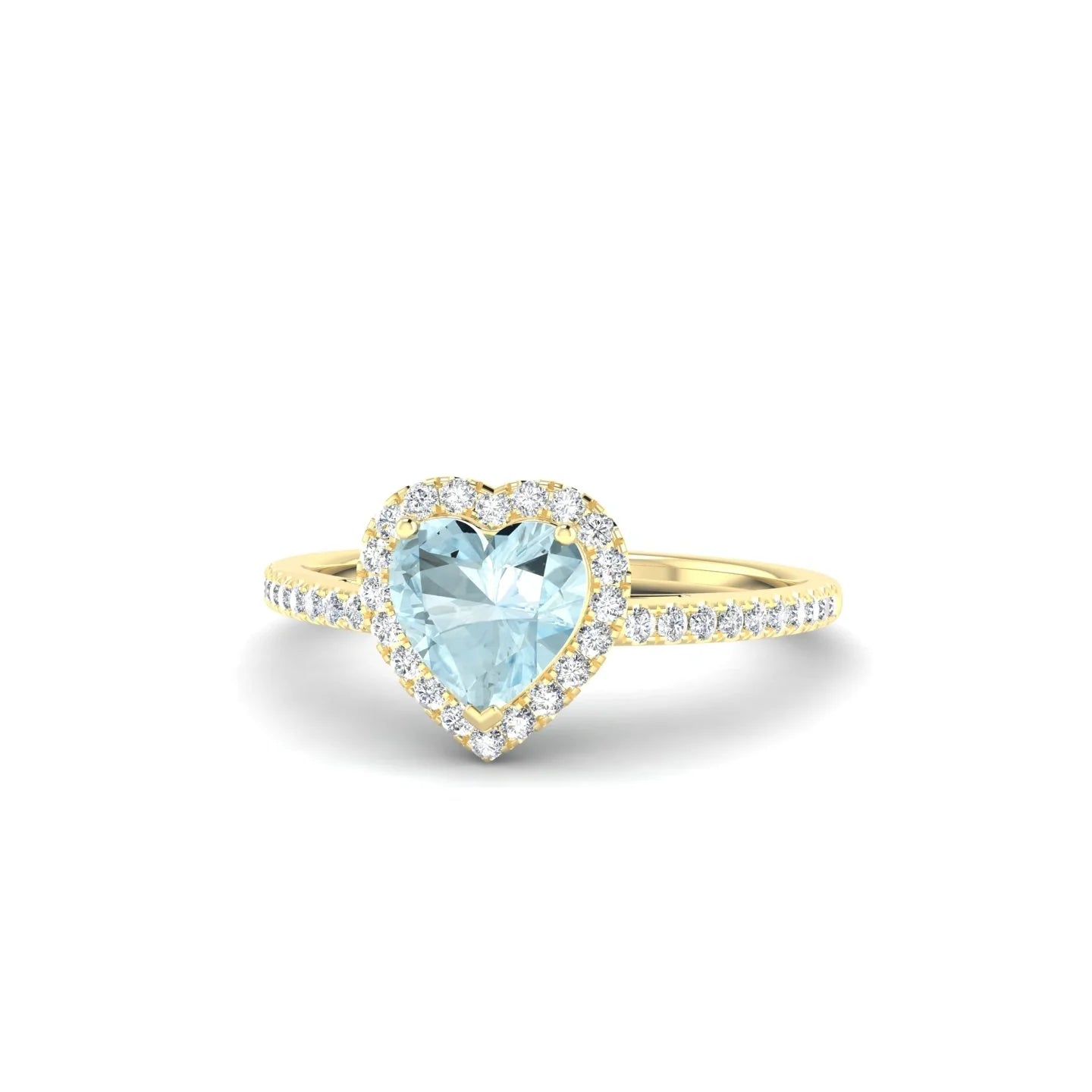 Sunrise | 18k Yellow Gold 6 mm Heart Aquamarine Ring