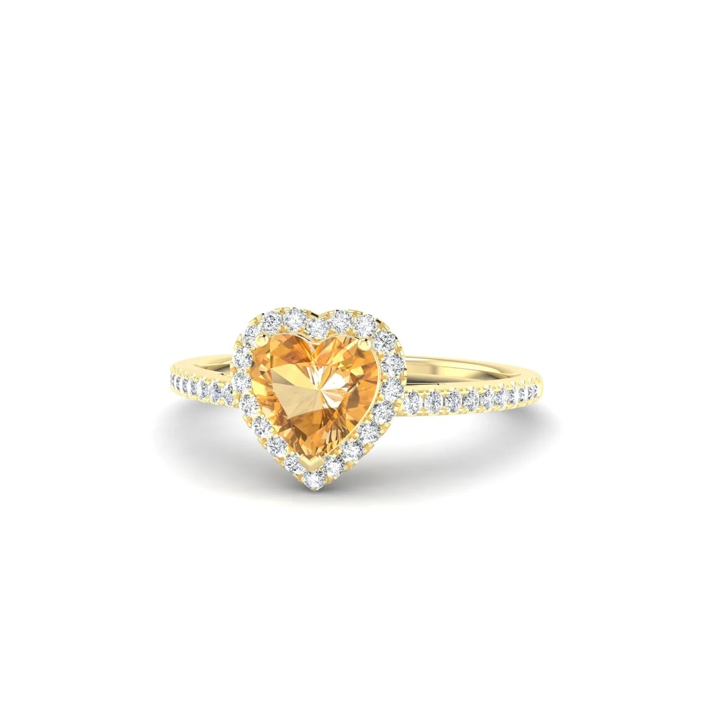 Sunrise | 18k Yellow Gold 6 mm Heart Citrine Ring