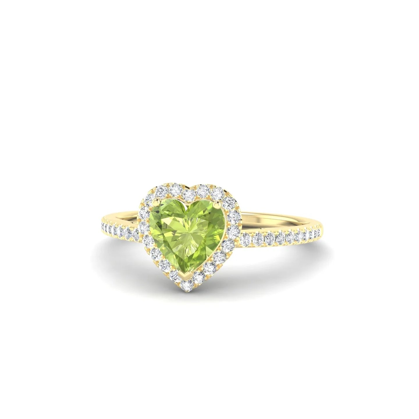 Sunrise | 18k Yellow Gold 6 mm Heart Peridot Ring