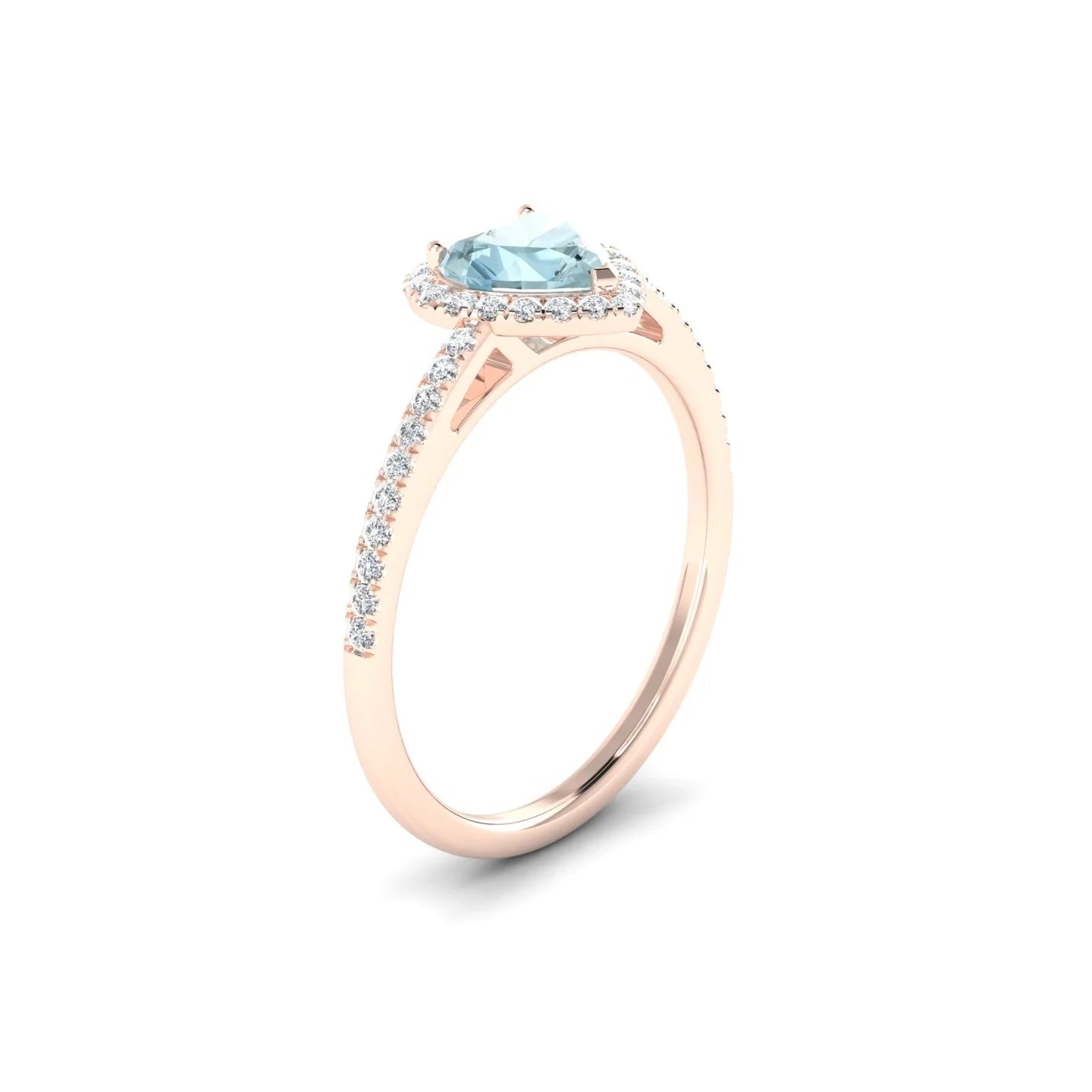 Sunrise | 18k Rose Gold 6 mm Heart Aquamarine Ring