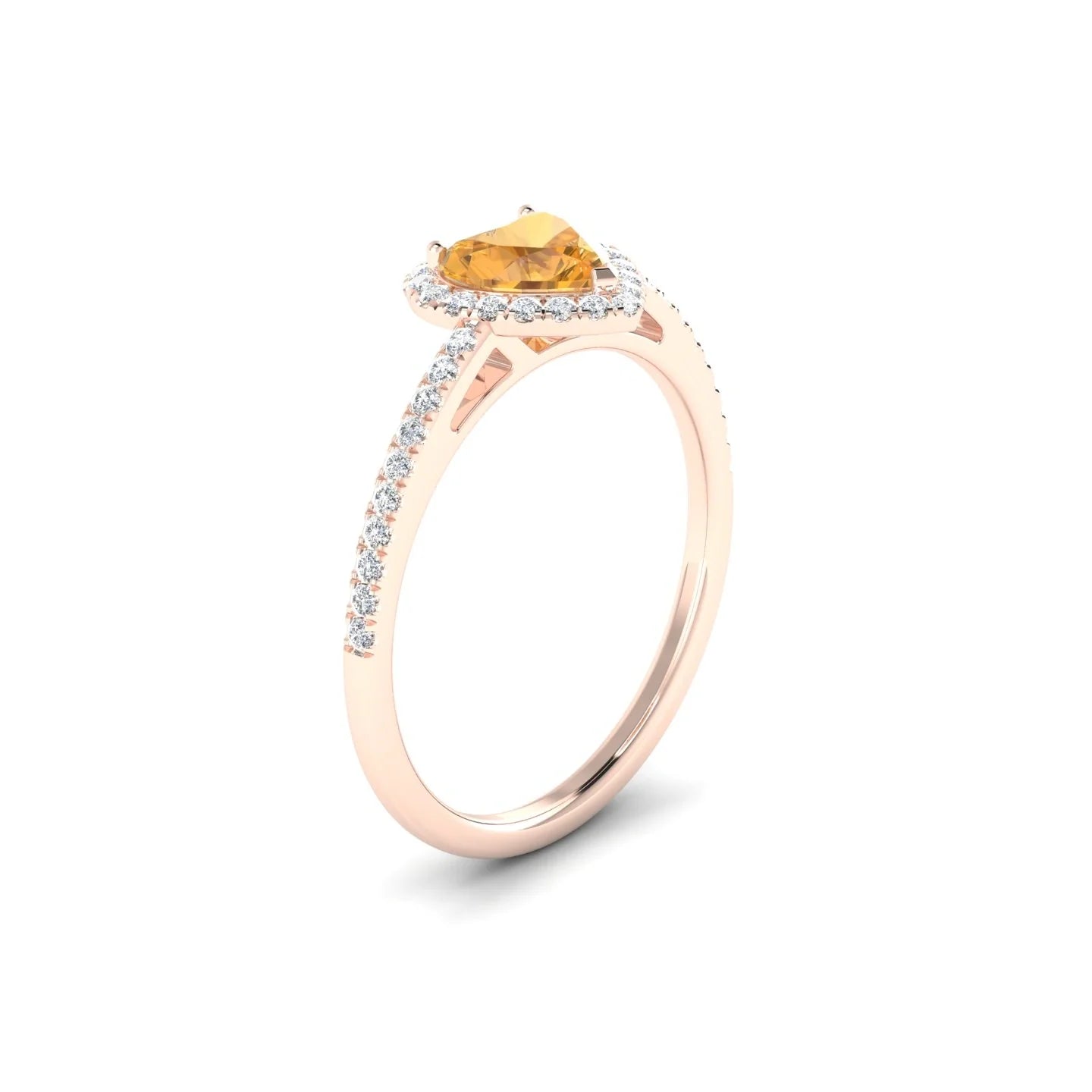 Sunrise | 18k Rose Gold 6 mm Heart Citrine Ring