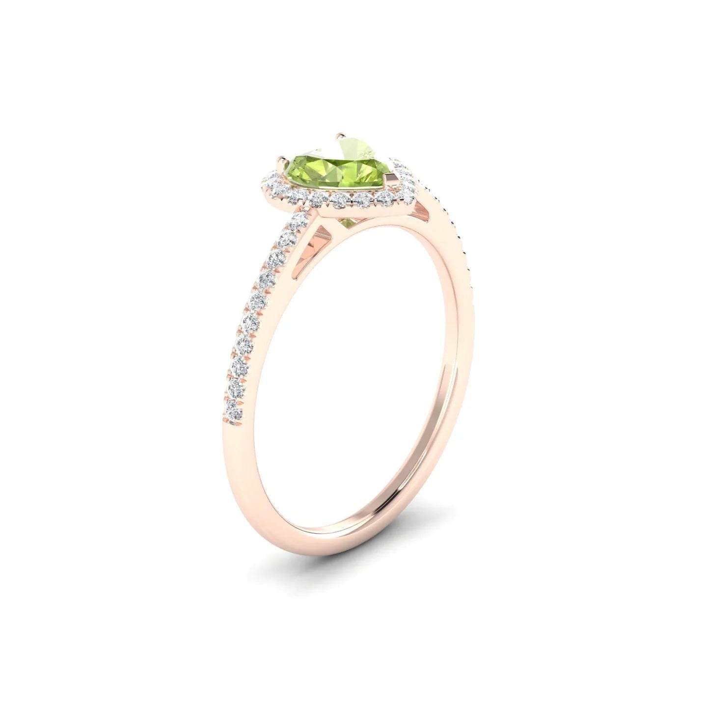 Sunrise | 18k Rose Gold 6 mm Heart Peridot Ring