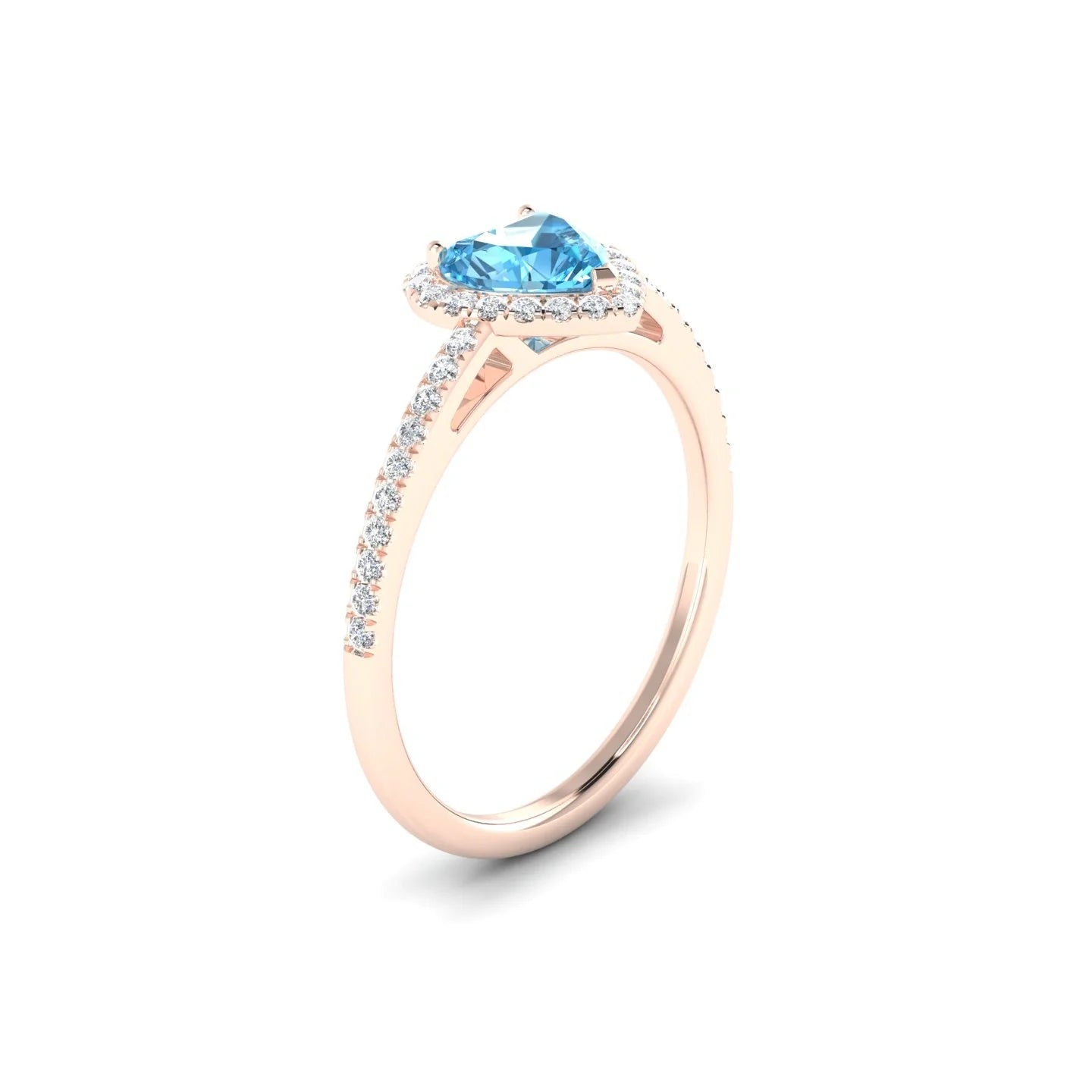 Sunrise | 18k Rose Gold 6 mm Heart Topaz Ring