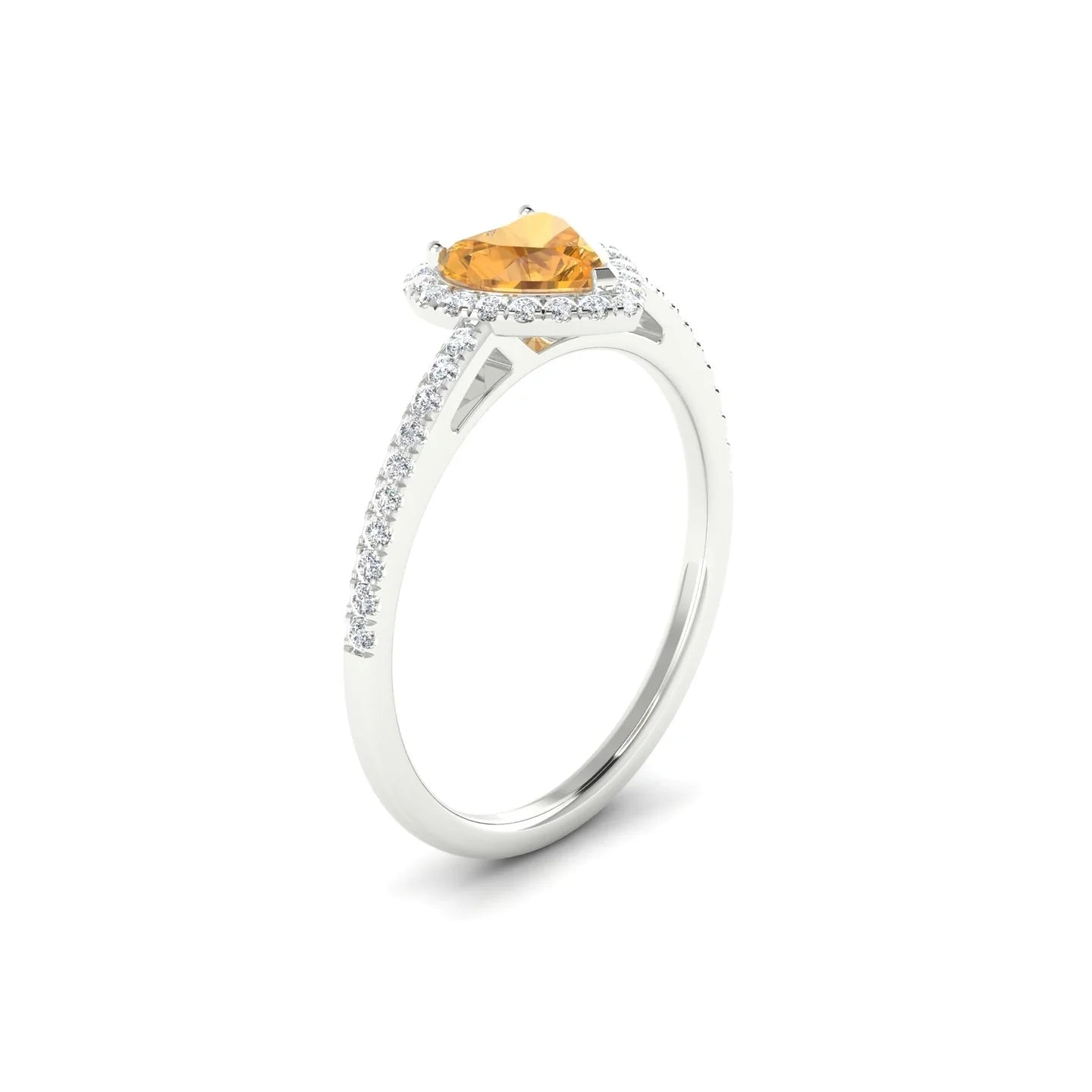 Sunrise | 18k White Gold 6 mm Heart Citrine Ring