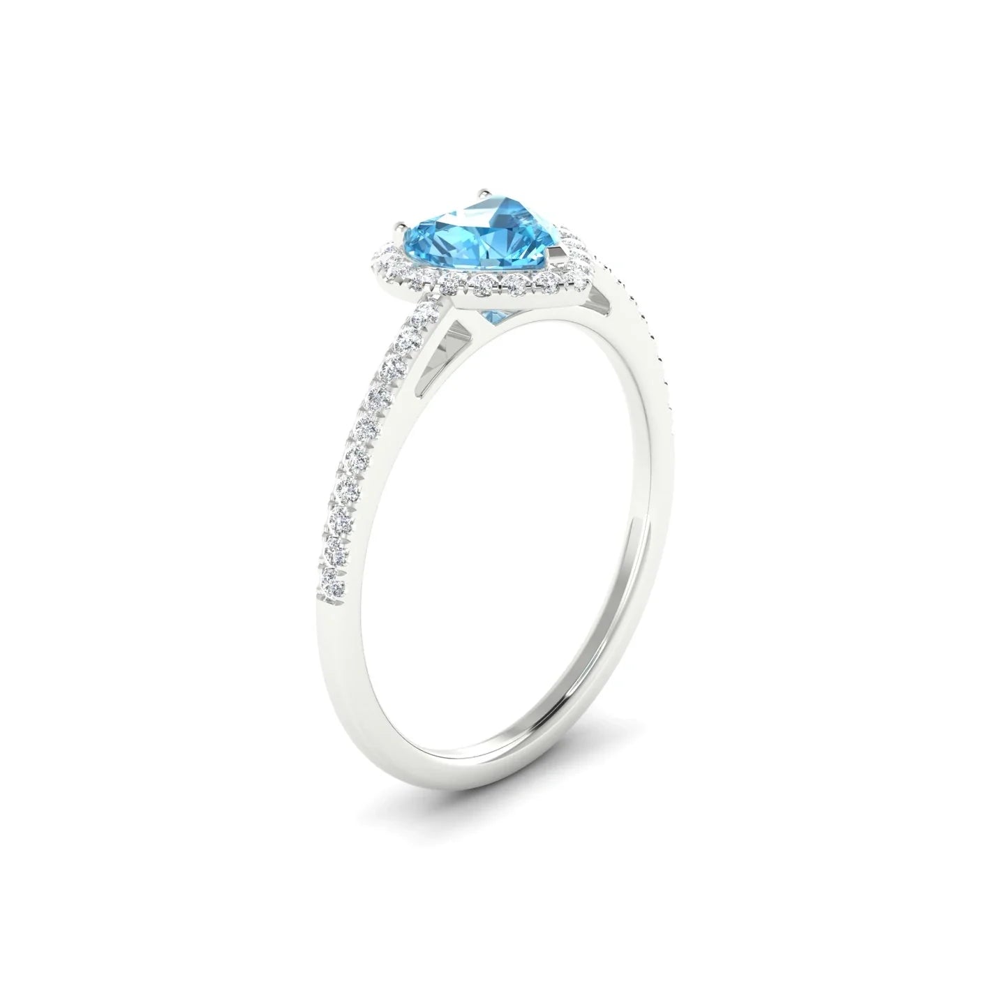 Sunrise | 18k White Gold 6 mm Heart Topaz Ring