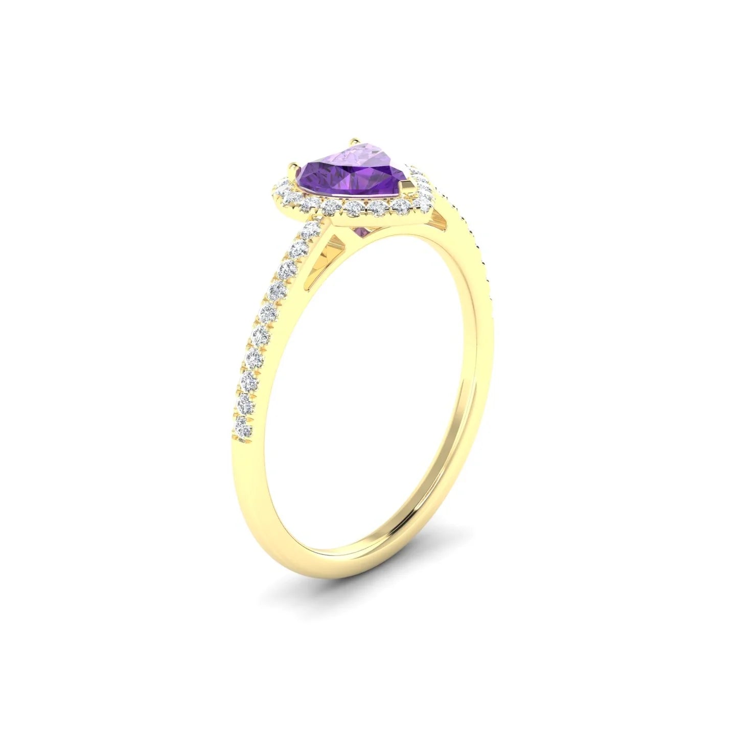 Sunrise | 18k Yellow Gold 6 mm Heart Amethyst Ring
