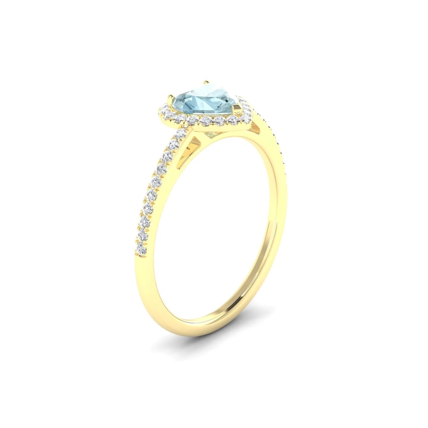 Sunrise | 18k Yellow Gold 6 mm Heart Aquamarine Ring