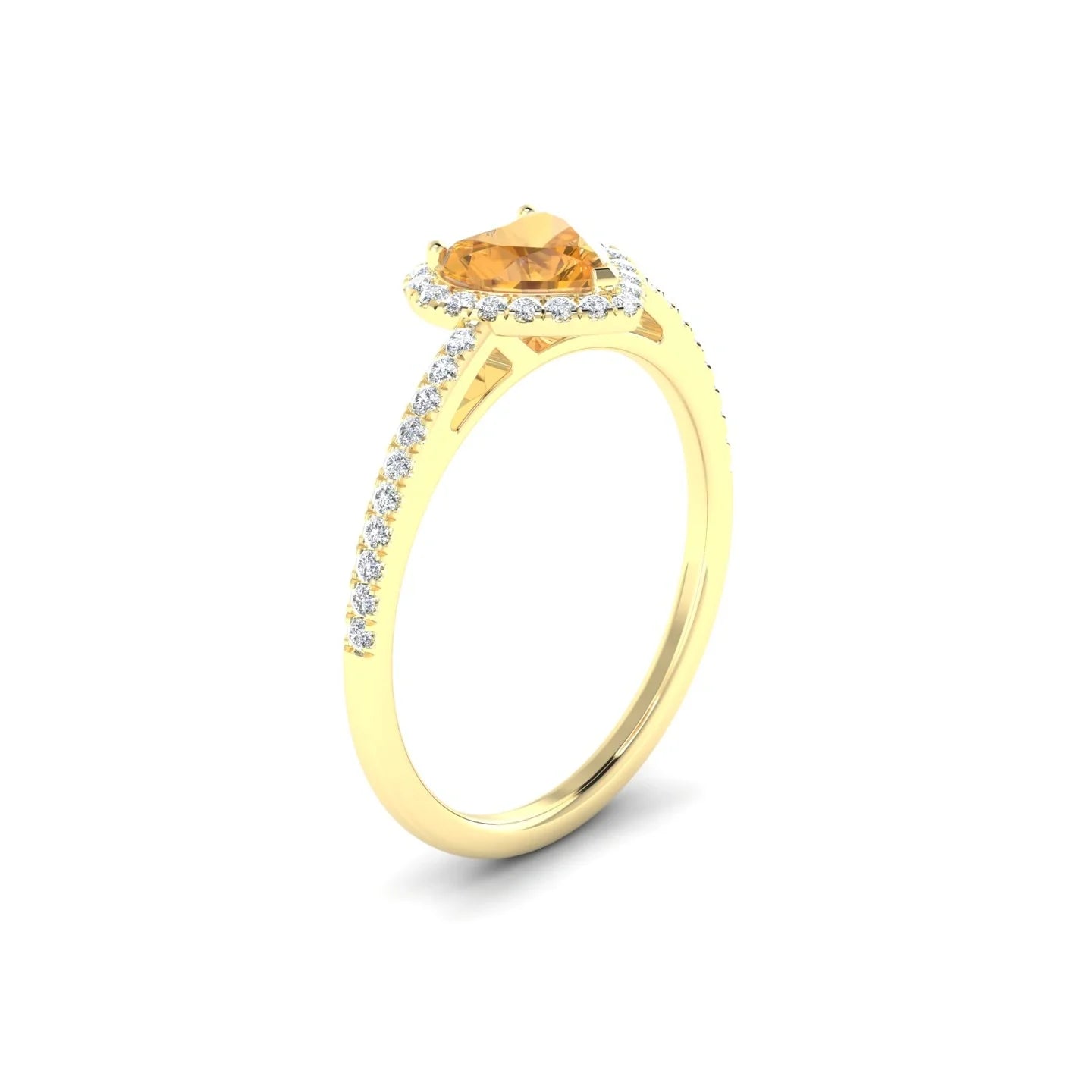 Sunrise | 18k Yellow Gold 6 mm Heart Citrine Ring