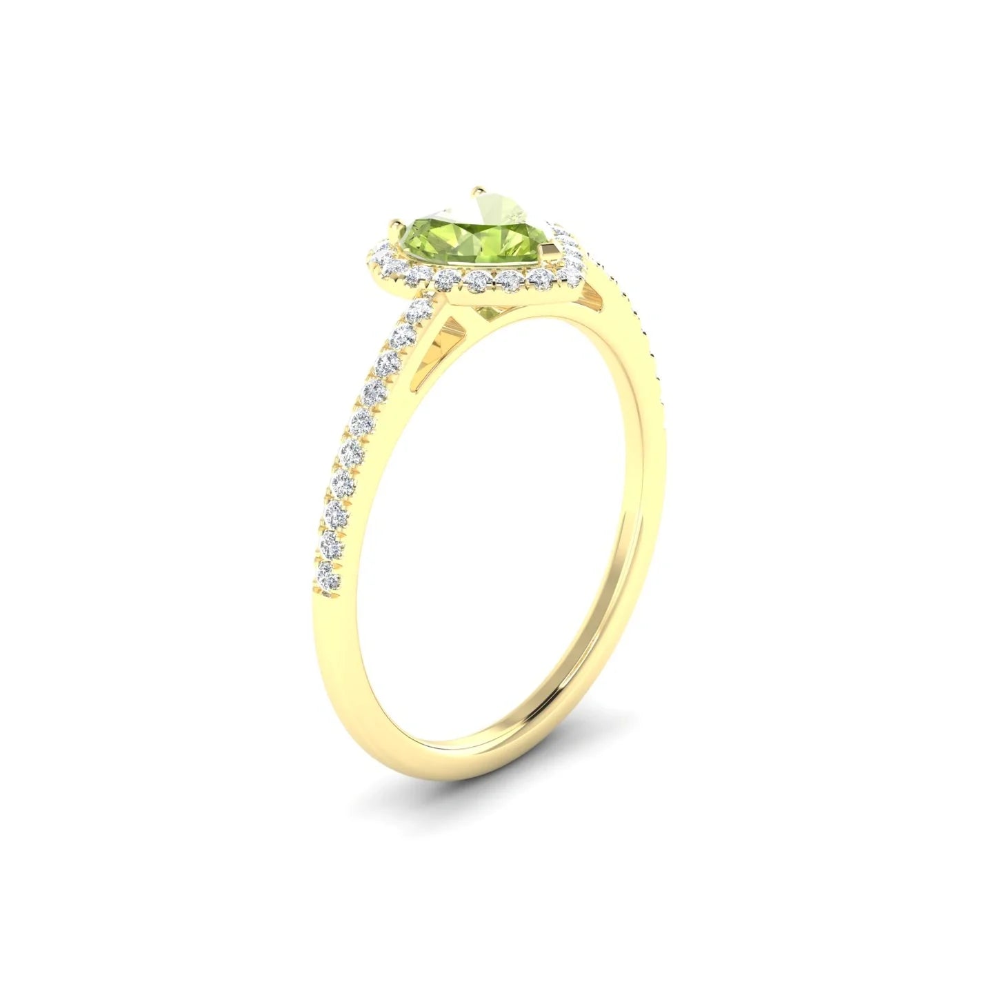 Sunrise | 18k Yellow Gold 6 mm Heart Peridot Ring