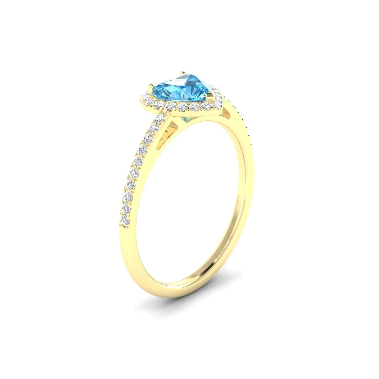 Sunrise | 18k Yellow Gold 6 mm Heart Topaz Ring