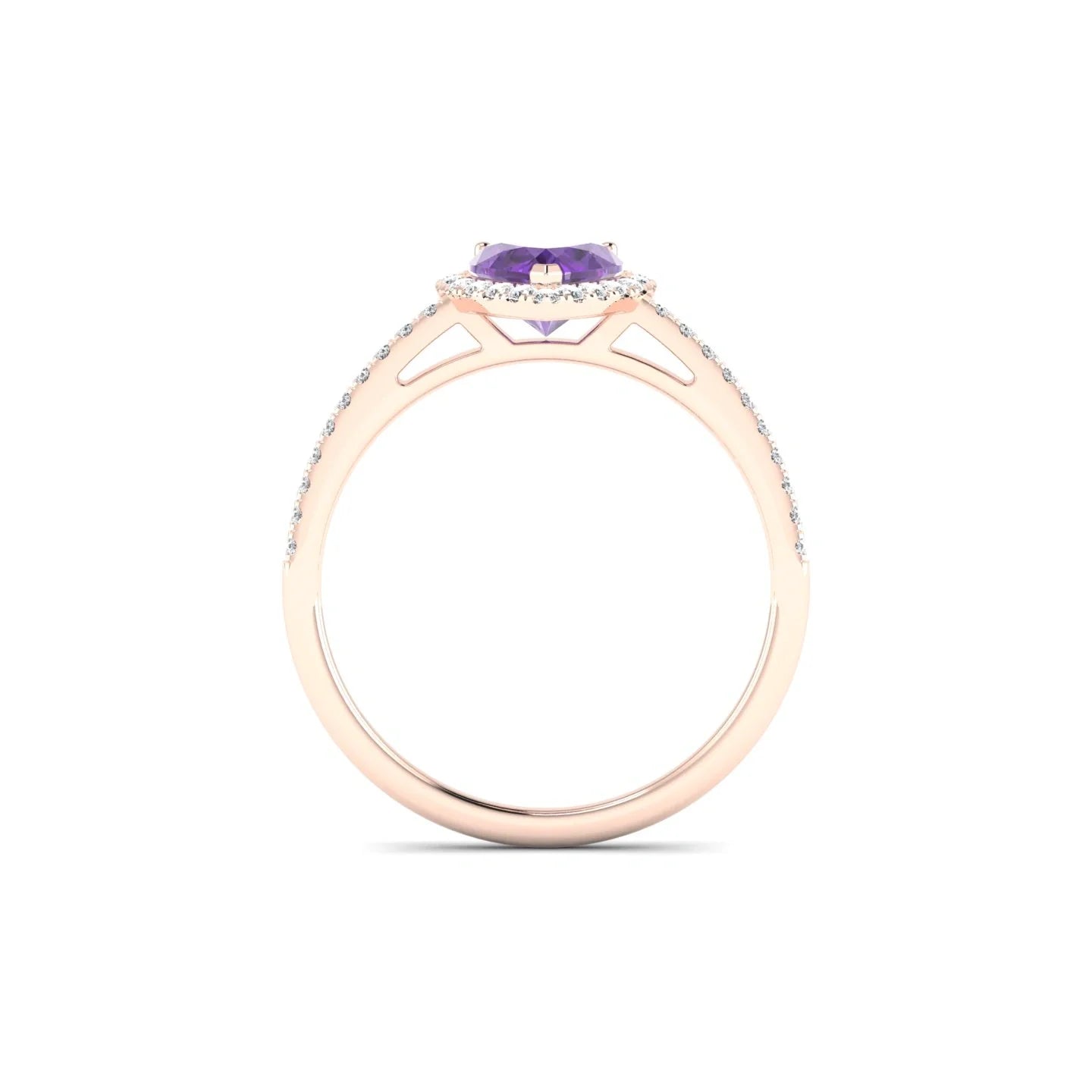 Sunrise | 18k Rose Gold 6 mm Heart Amethyst Ring