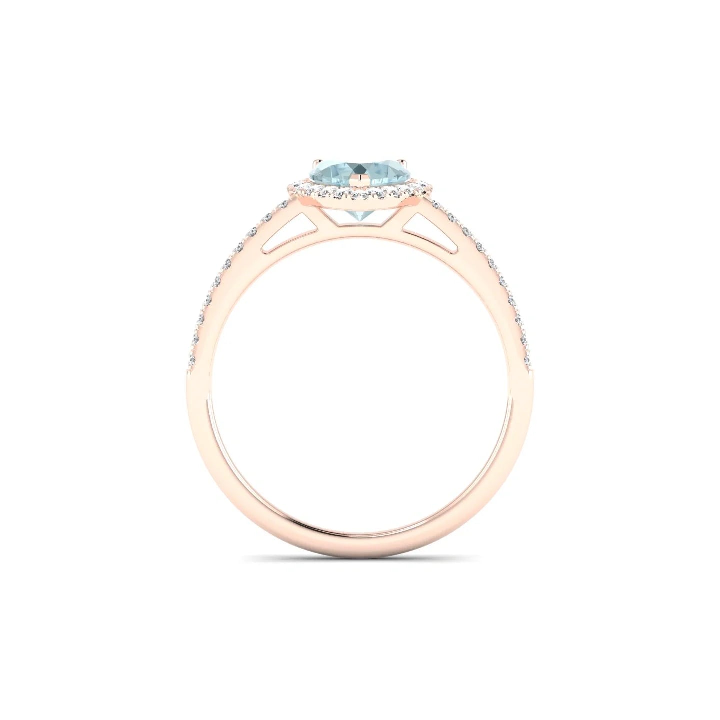 Sunrise | 18k Rose Gold 6 mm Heart Aquamarine Ring